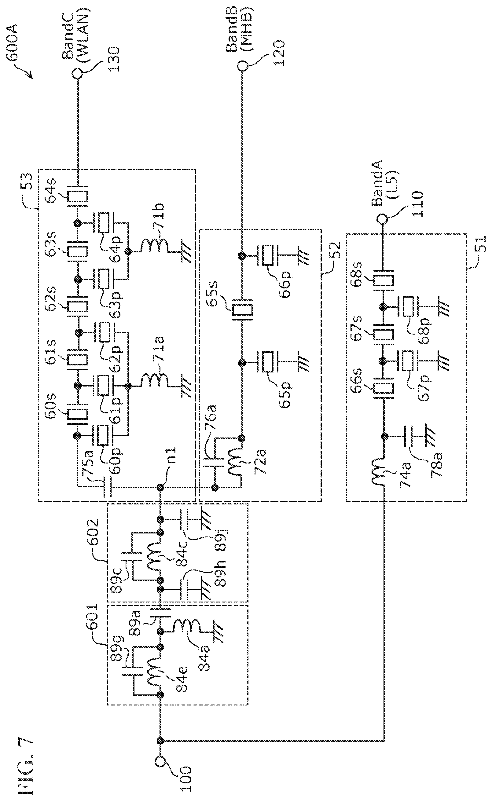 Patent US12308865 Figure 11 – Multiplexer and communication device