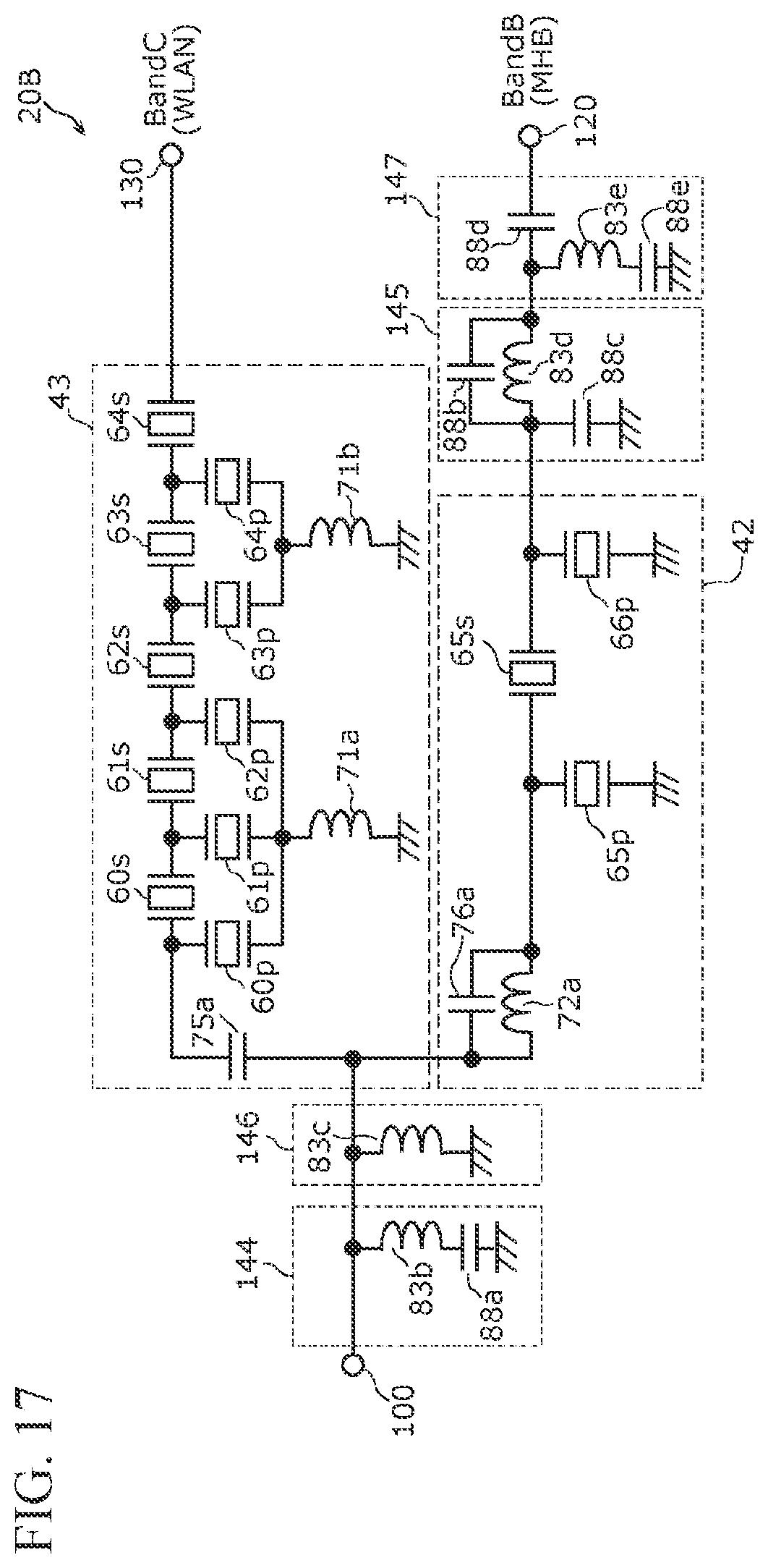 Patent US12308865 Figure 17 – Multiplexer and communication device