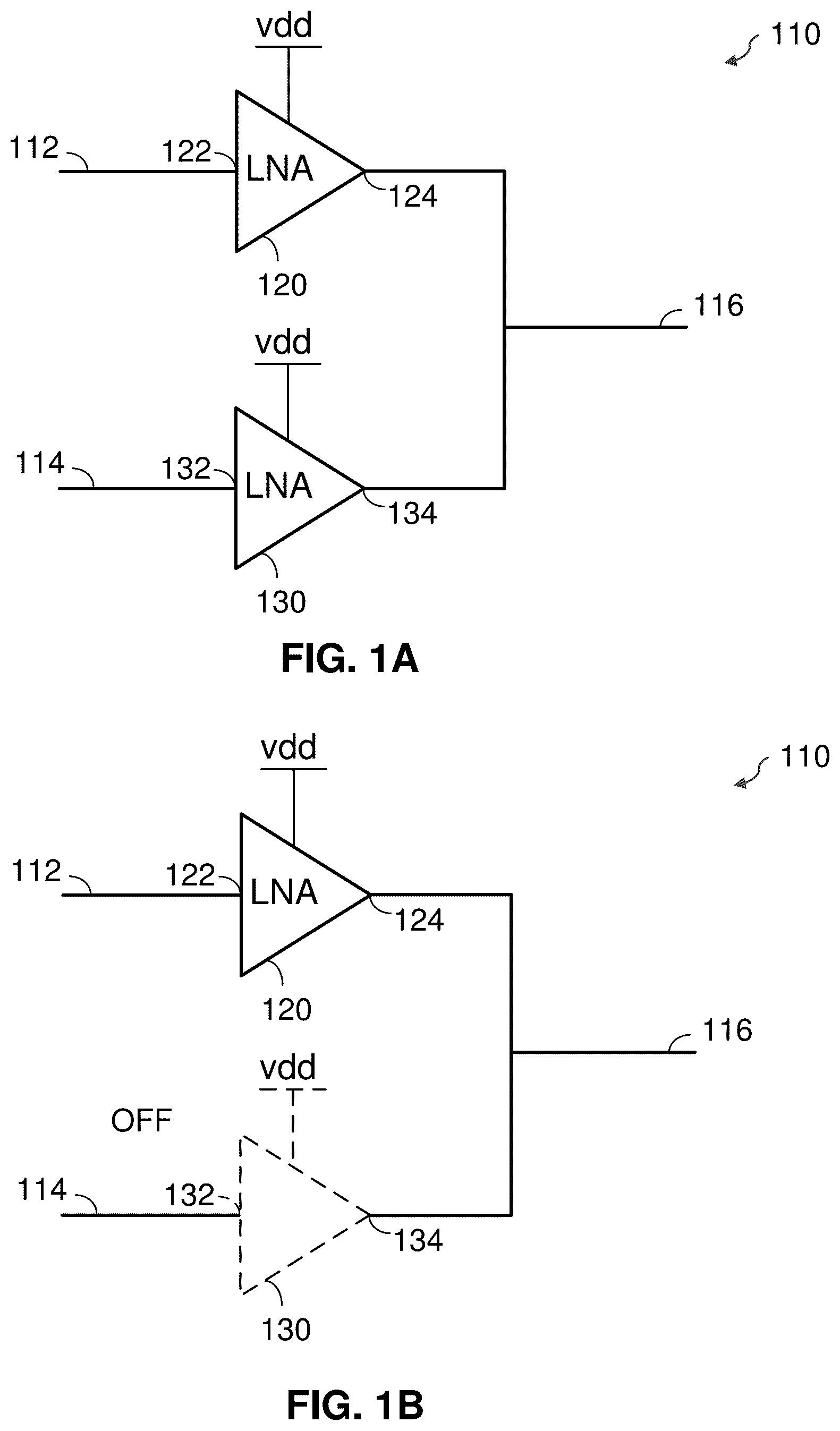Patent US12308875 Figure 1 – Reconfigurable amplifier