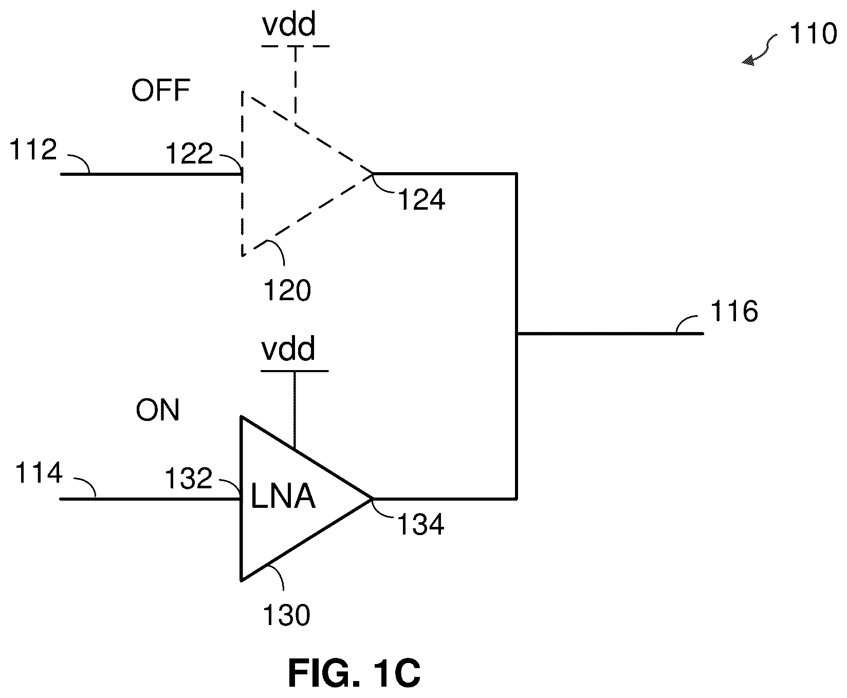 Patent US12308875 Figure 2 – Reconfigurable amplifier