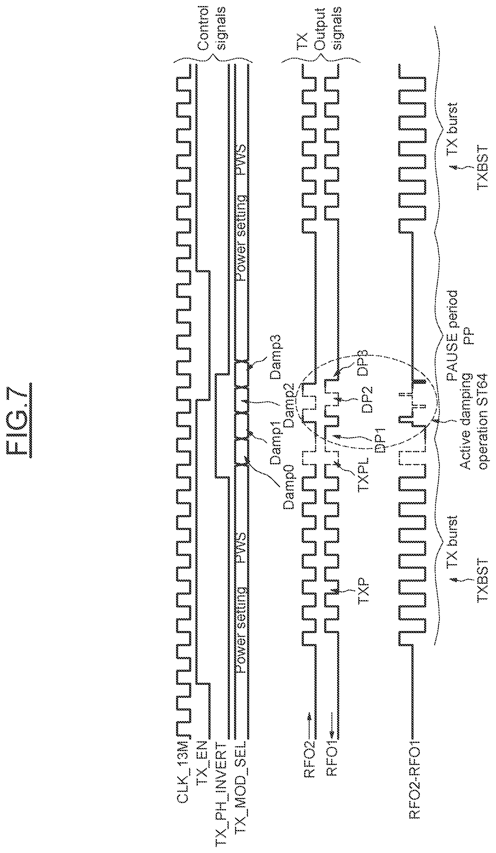 Patent US12308897 Figure 4 – Active damping and power control in NFC active load modulation