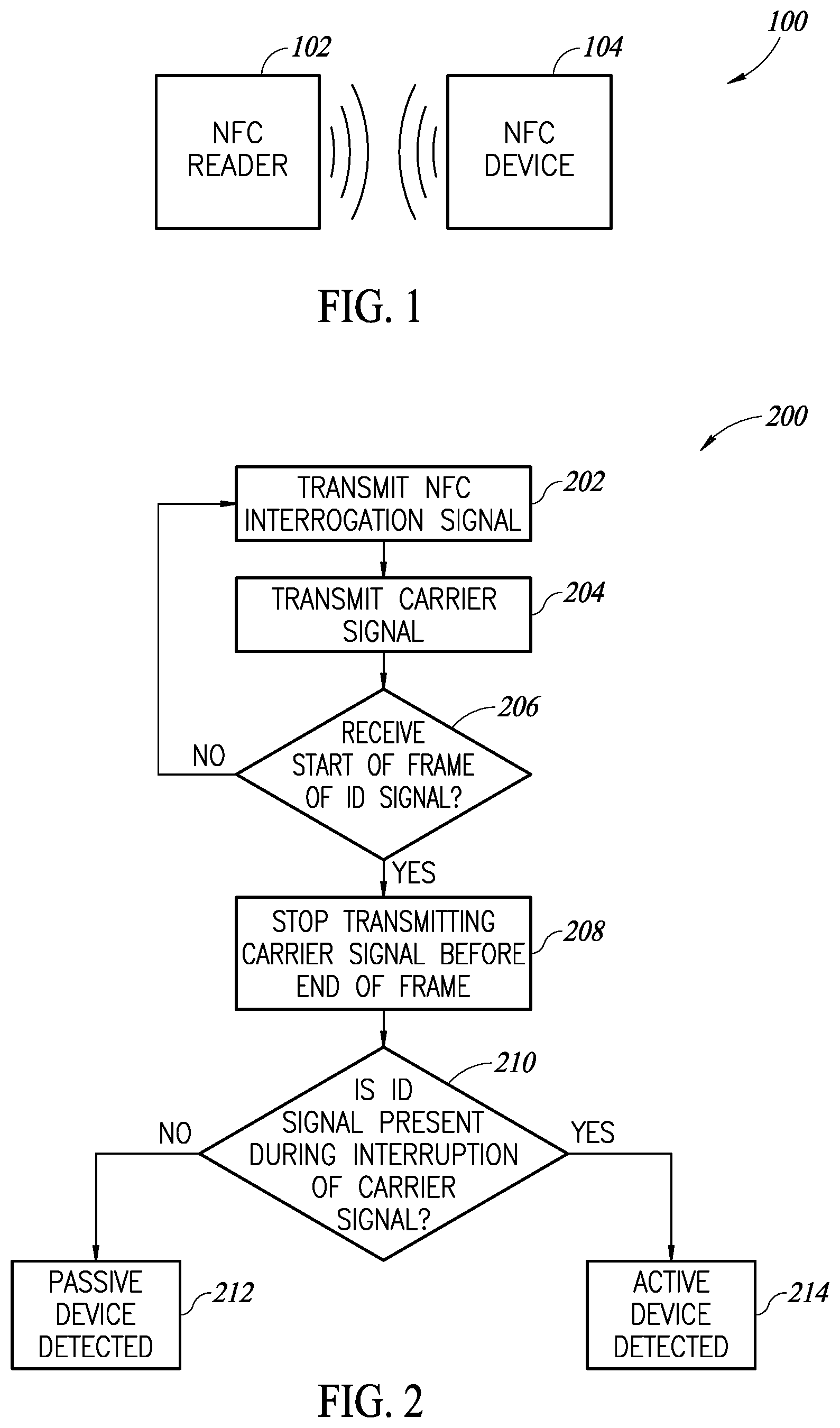 Patent US12308898 Figure 1 – System and method for distinguishing between active and passive NFC devices