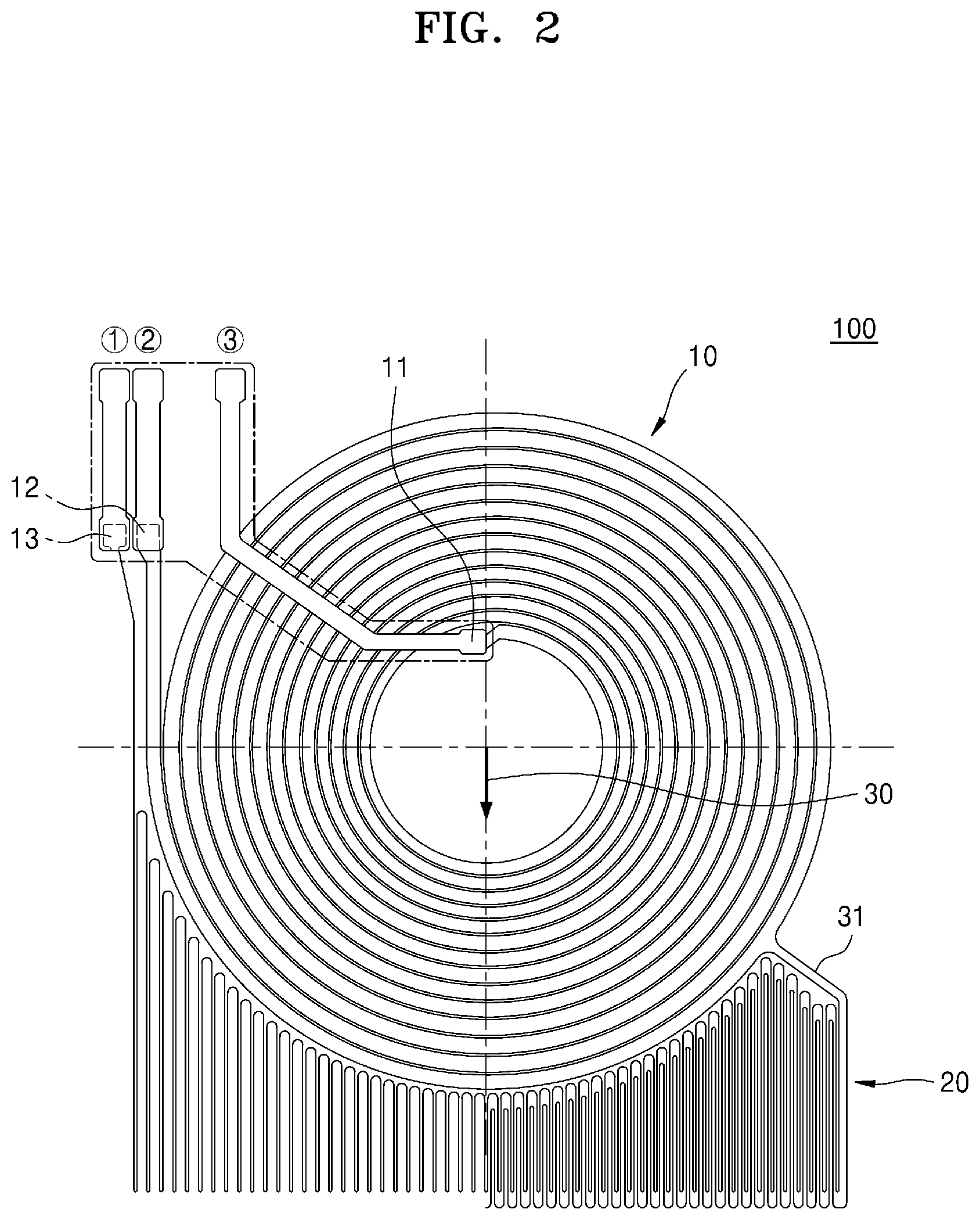 Patent US12308899 Figure 2 – Composite coil pattern for wireless charging and magnetic secure transmission