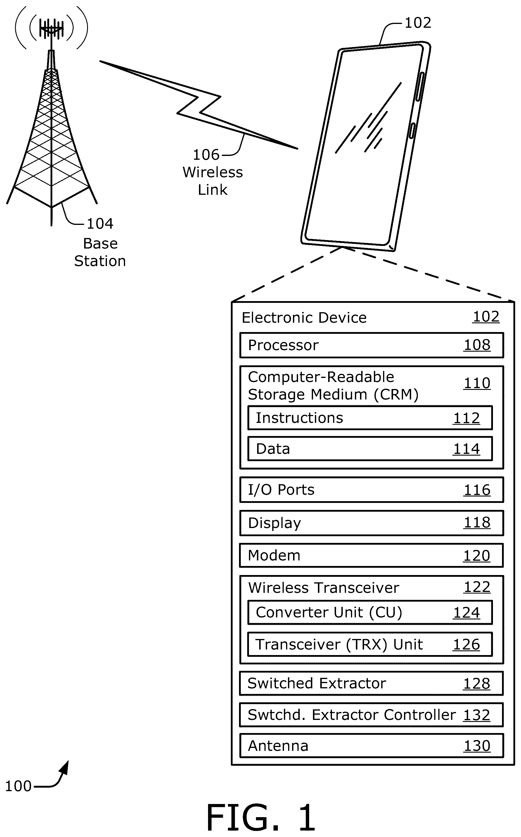 Patent US12308904 Figure 1 – Enhanced antenna utilization