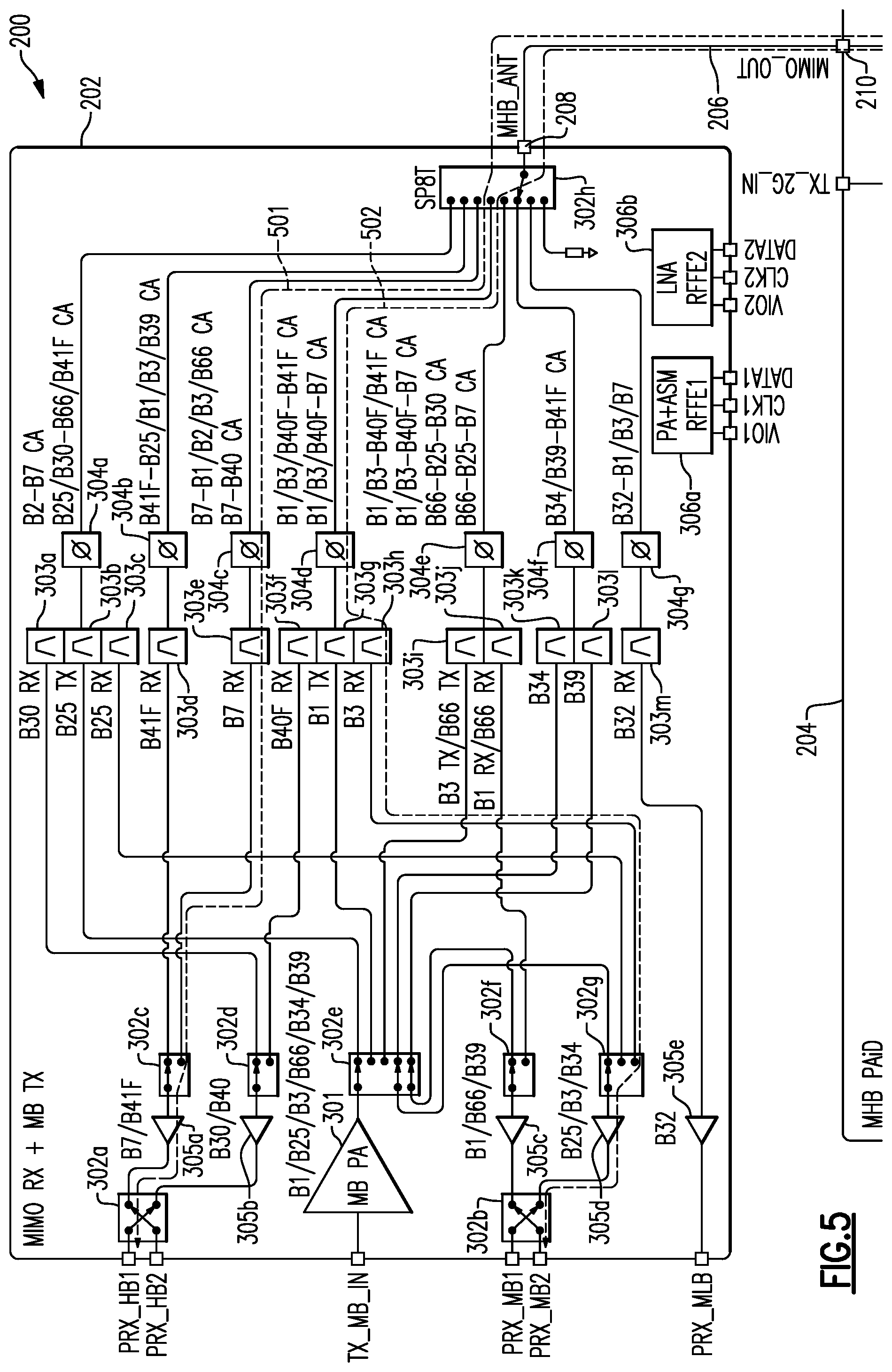 Patent US12308905 Figure 7 – Devices and methods related to radio-frequency front-end systems