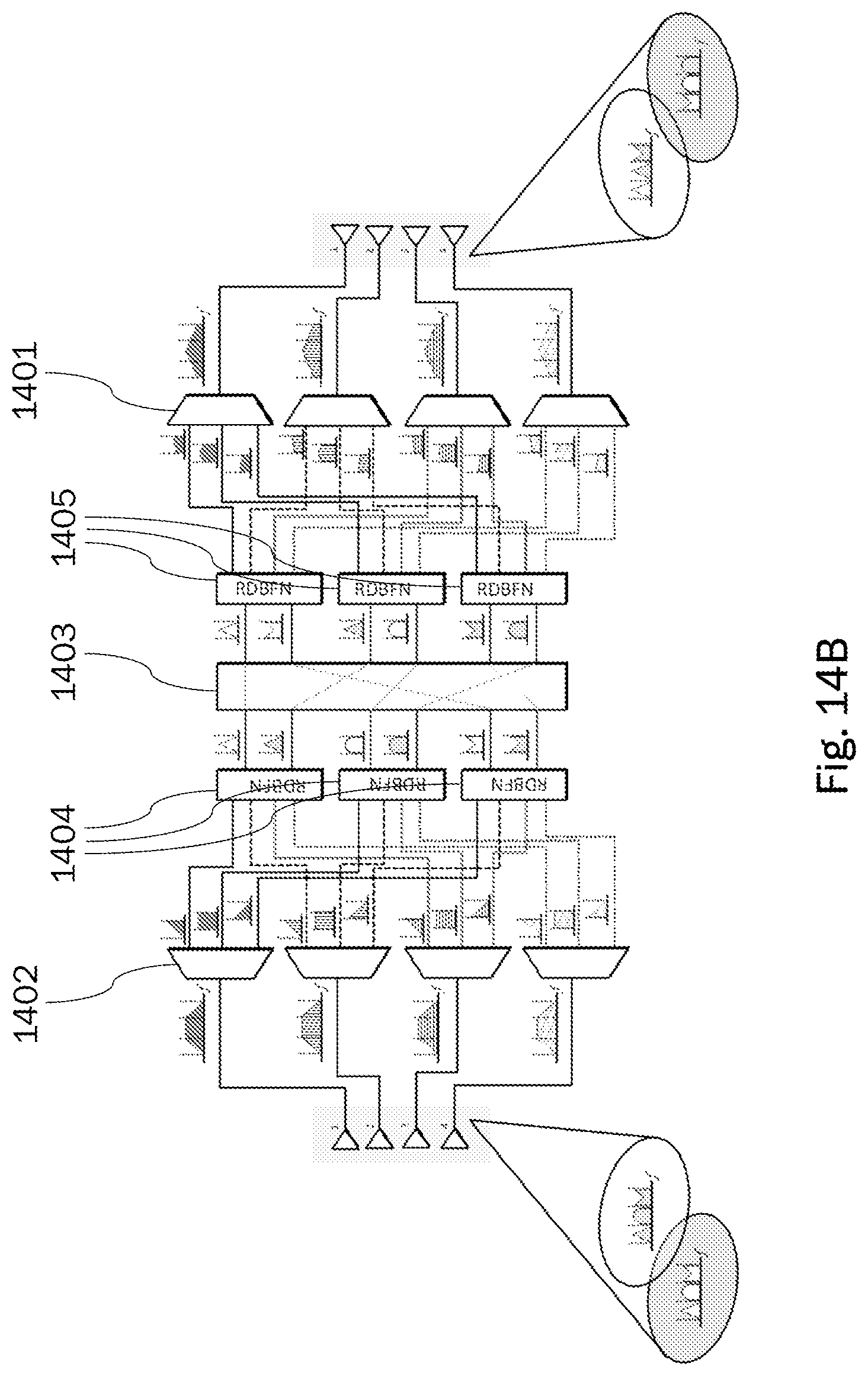 Patent US12308915 Figure 13 – Reconfigurable digital beamforming network