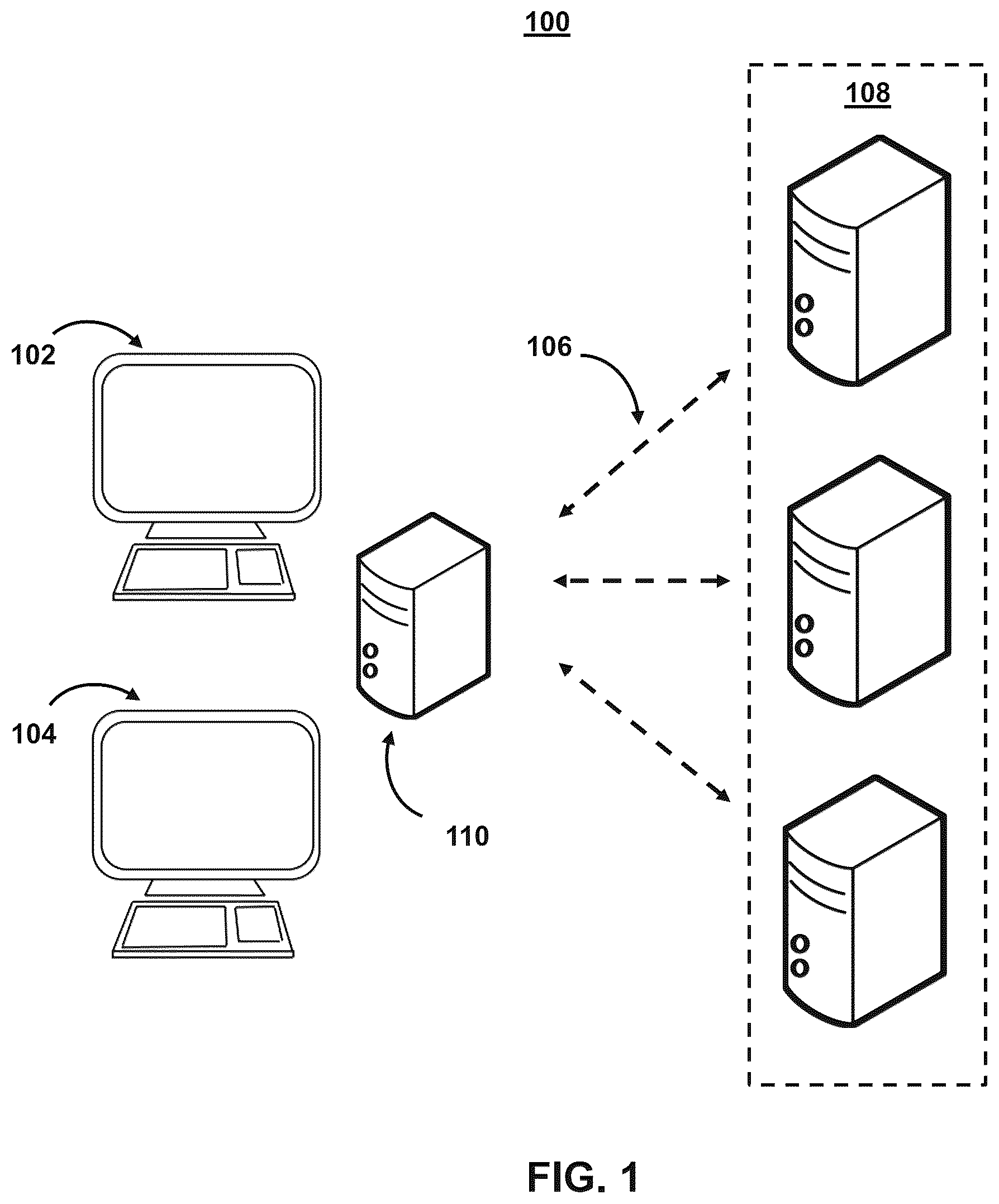 Patent US12309069 Figure 1 – Systems and methods for balancing communication loads across computer networks based on real-time confirmation of network resource availability