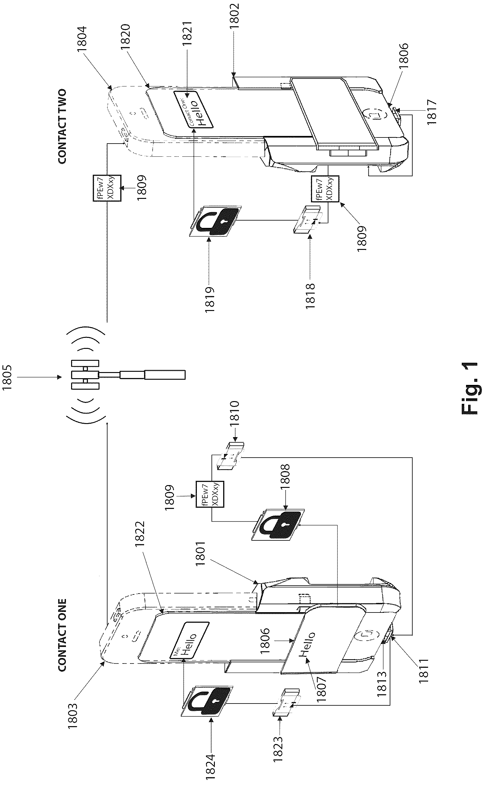 Patent US12309128 Figure 1 – Auxiliary device for an electronic communication device