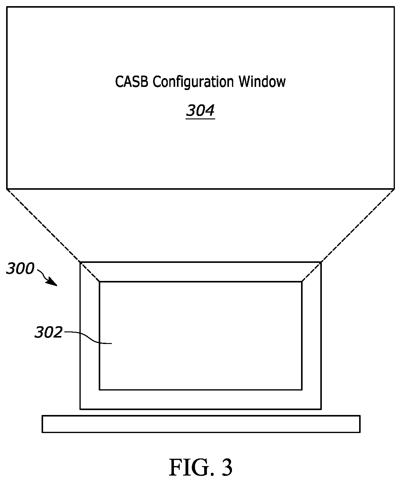 Patent US12309154 Figure 3 – Methods and systems for displaying a cloud access security broker (CASB) configuration window