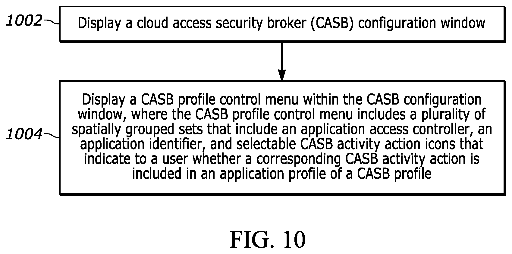 Patent US12309154 Figure 13 – Methods and systems for displaying a cloud access security broker (CASB) configuration window