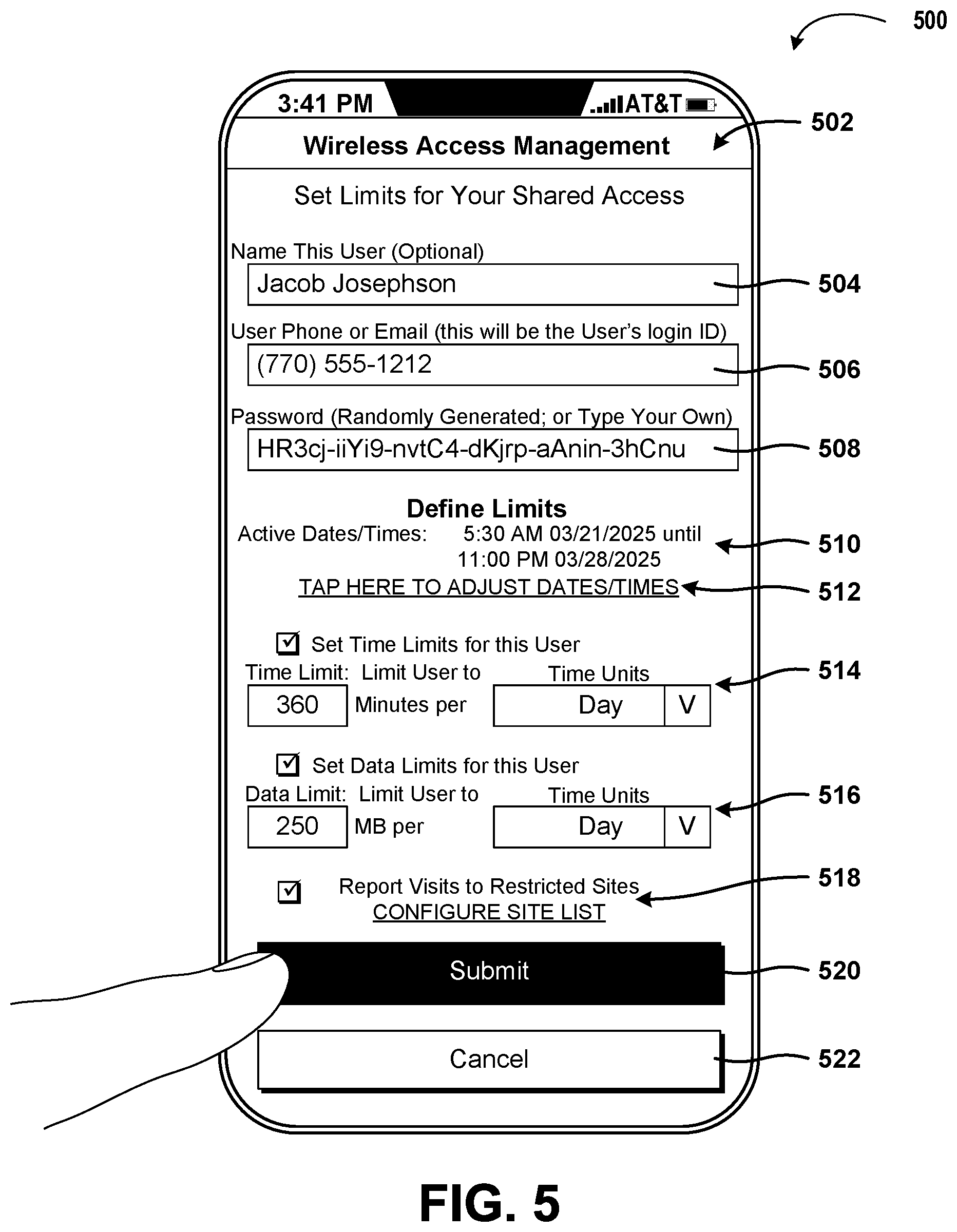 Patent US12309167 Figure 5 – Network access management