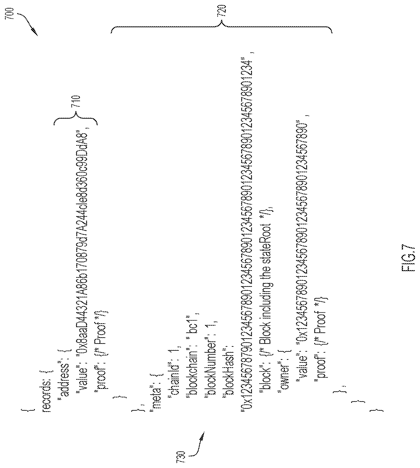 Patent US12309169 Figure 7 – Accessing data on a blockchain with proof of data verification