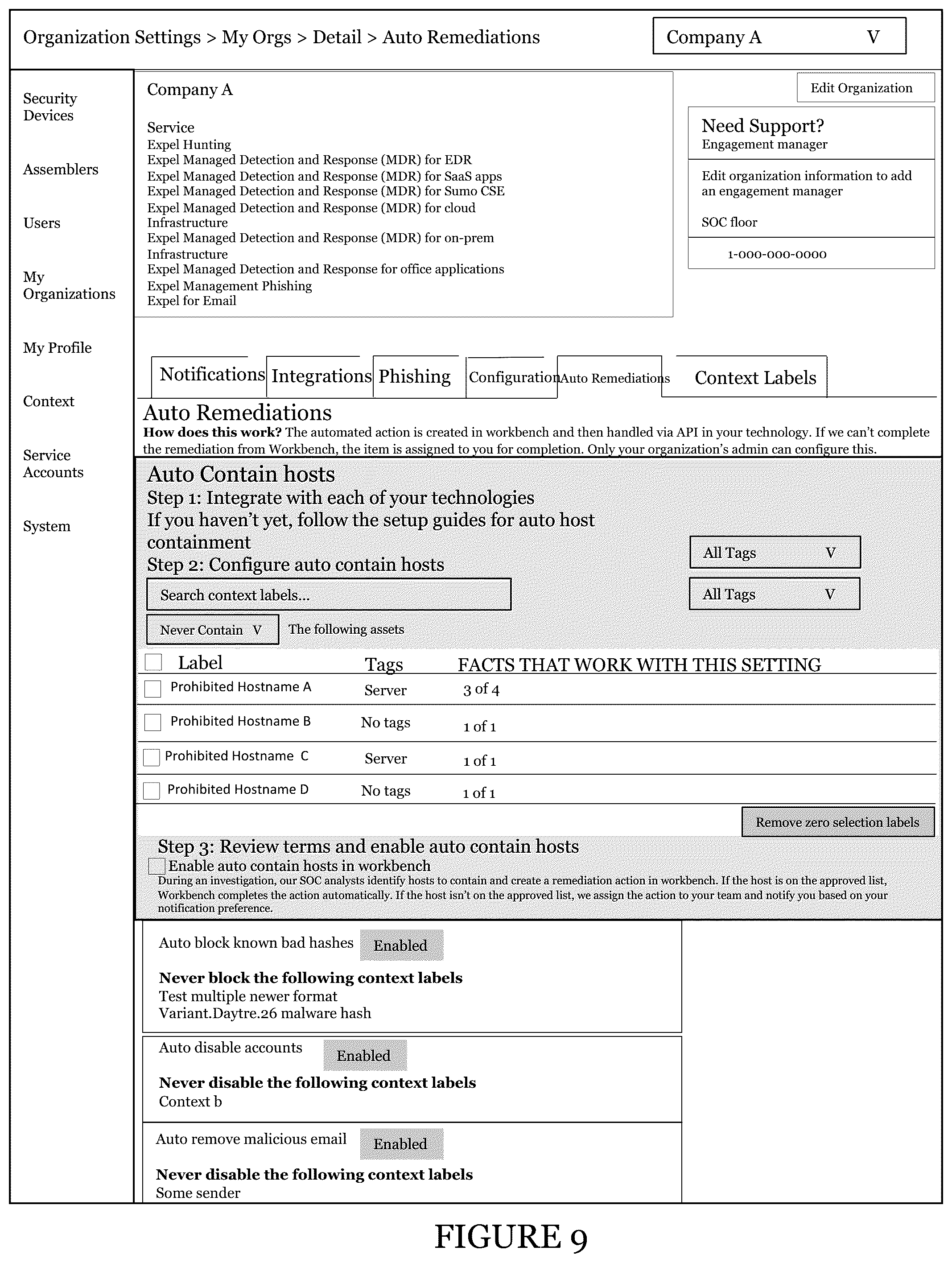 Patent US12309193 Figure 9 – Systems and methods for accelerated remediations of cybersecurity alerts and cybersecurity events in a cybersecurity event detection and response platform