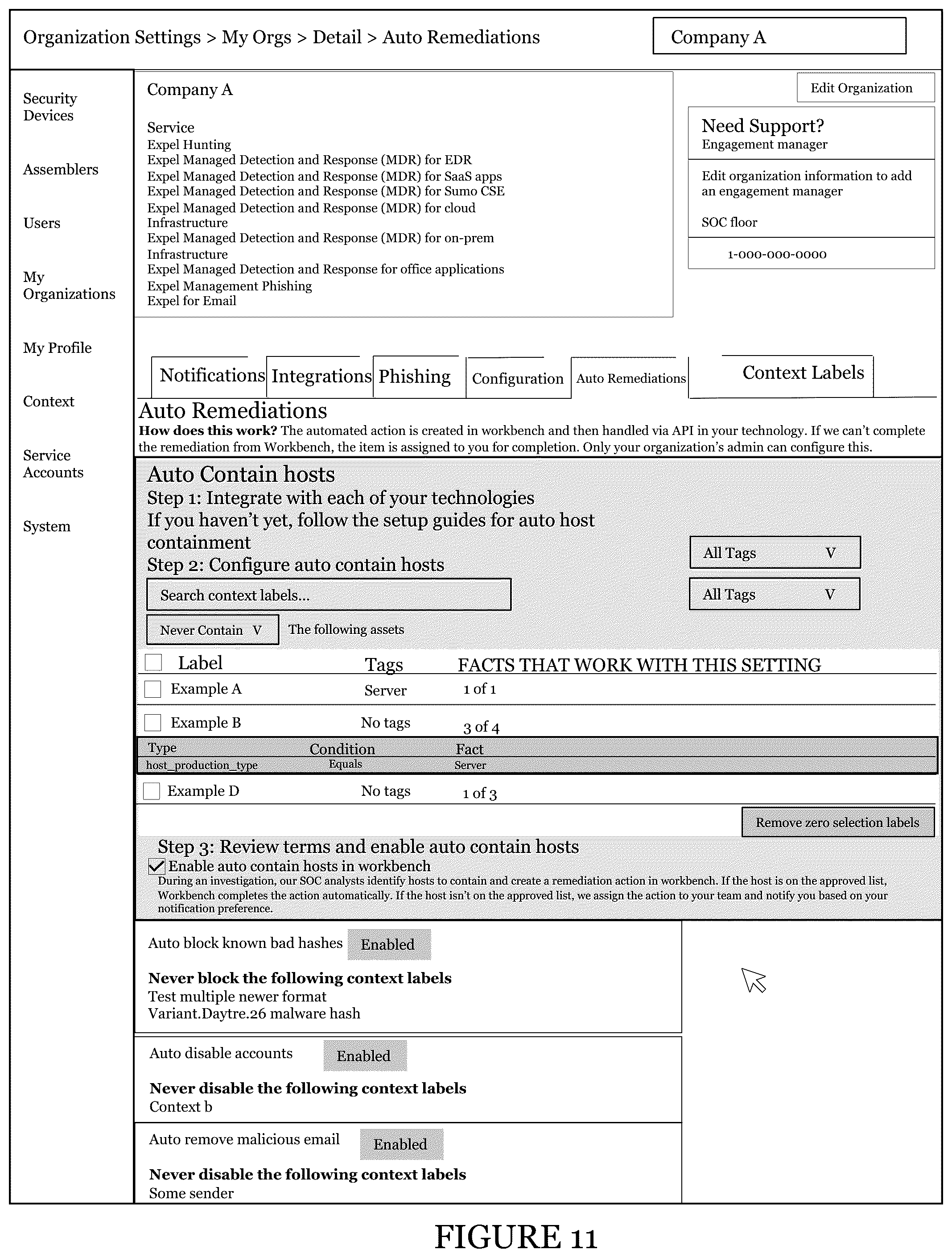 Patent US12309193 Figure 11 – Systems and methods for accelerated remediations of cybersecurity alerts and cybersecurity events in a cybersecurity event detection and response platform