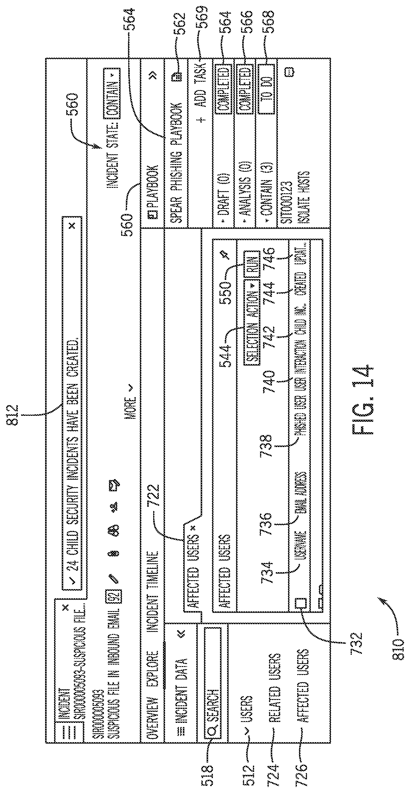 Patent US12309199 Figure 14 – Phishing attempt search interface