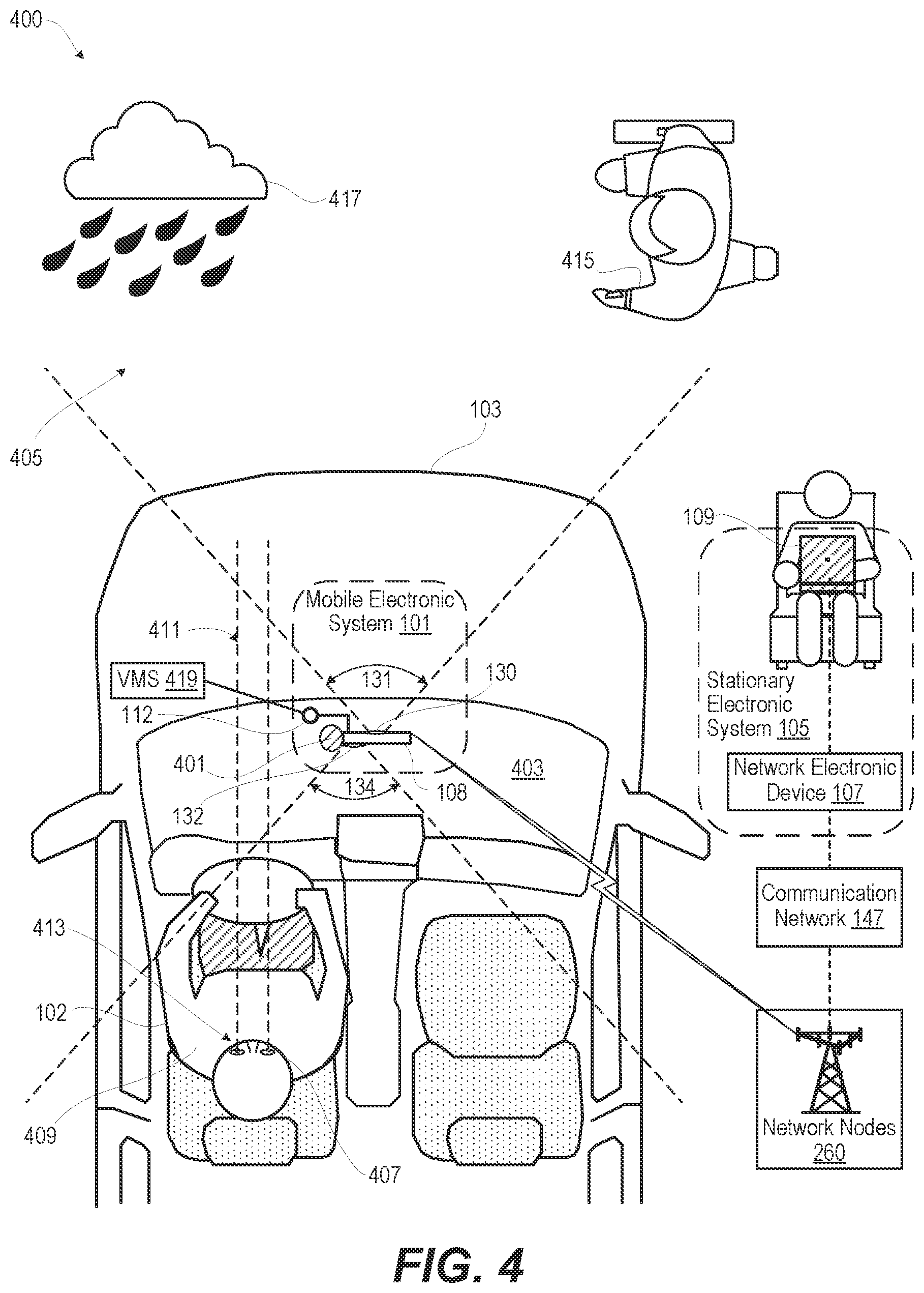 Patent US12309310 Figure 4 – Reducing distractions caused by a communication session with a remote device that is used during driving