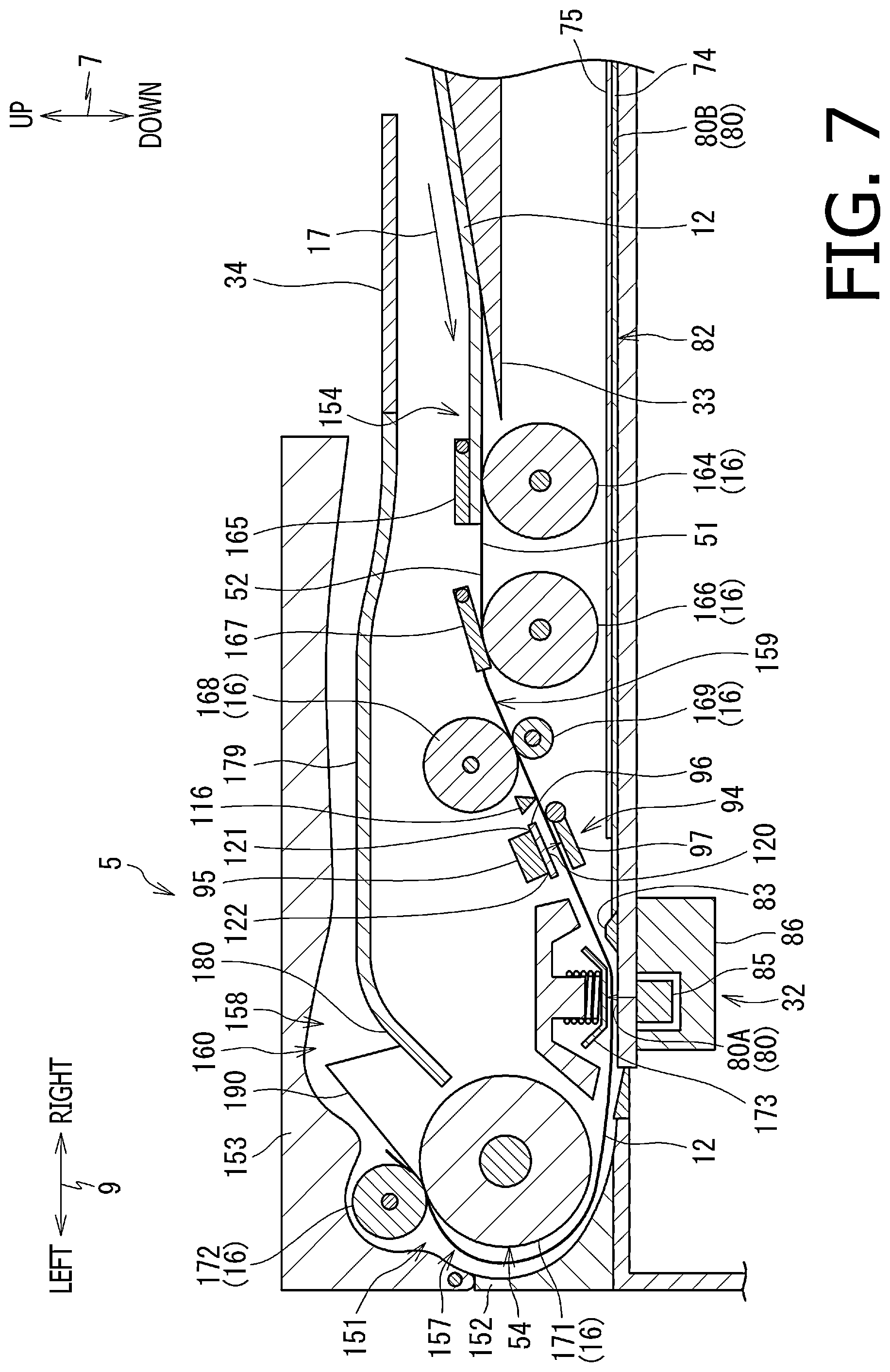 Patent US12309335 Figure 7 – Reading apparatus with sensors located at different positions along a conveyer path