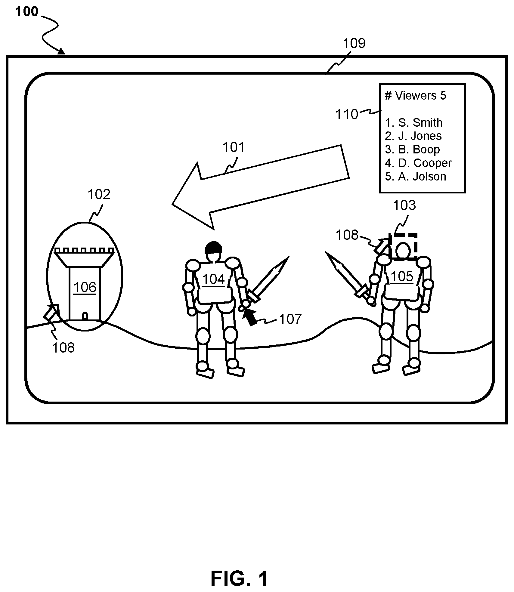 Patent US12309437 Figure 1 – Enhanced screen share for online computer applications