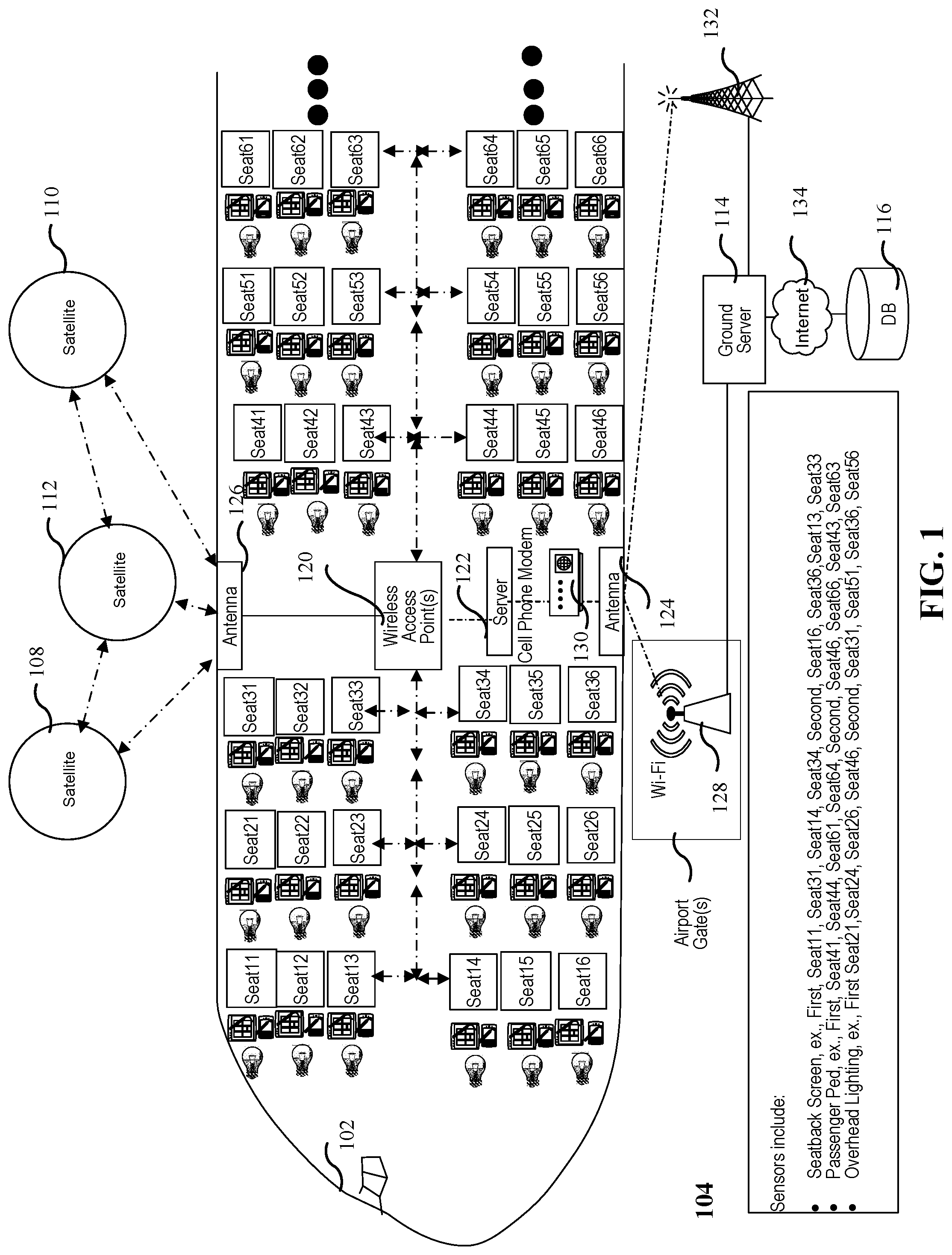 Patent US12309443 Figure 1 – Engagement measurement in in-flight entertainment systems
