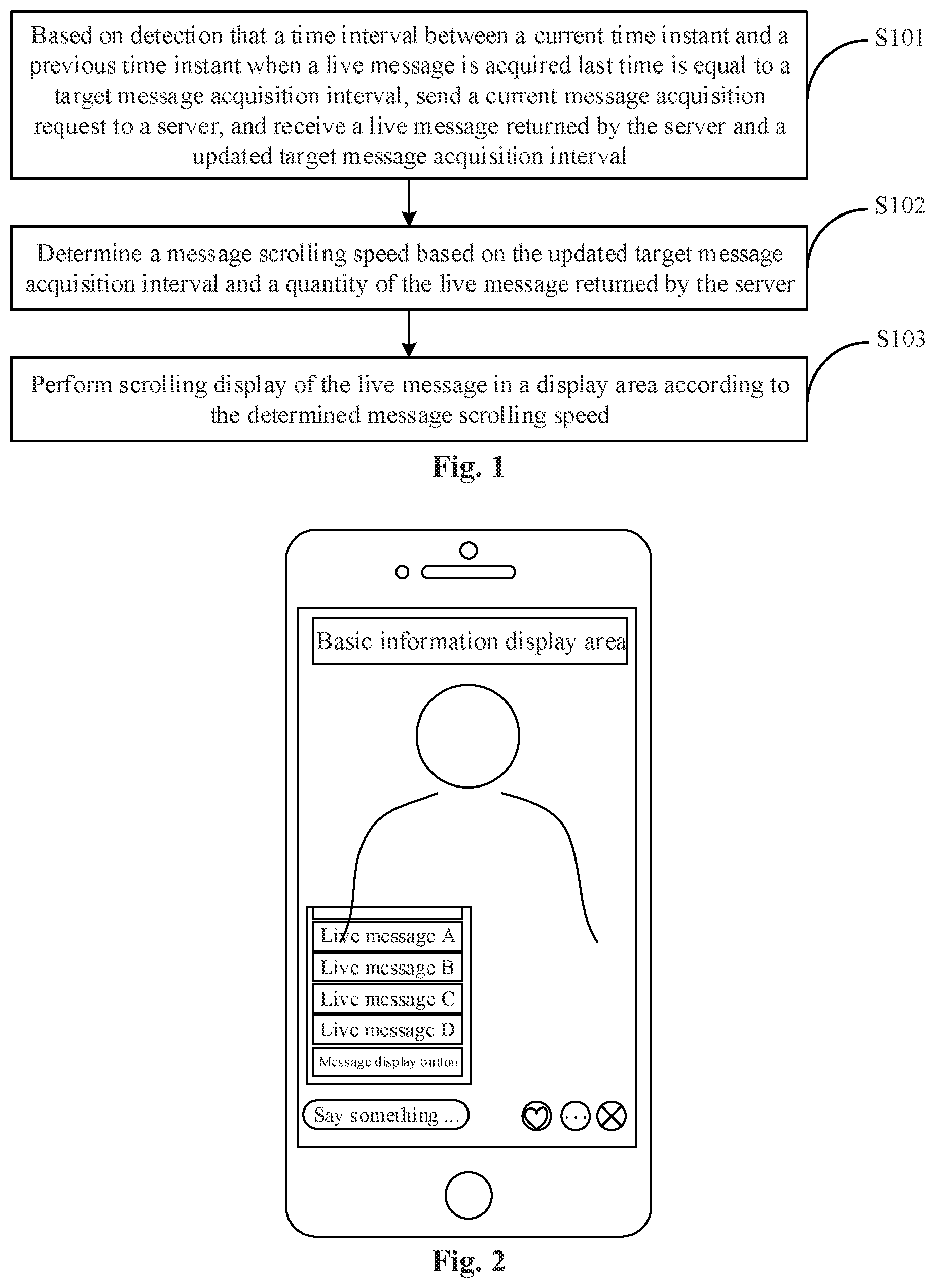 Patent US12309448 Figure 1 – Live broadcast message display method and apparatus