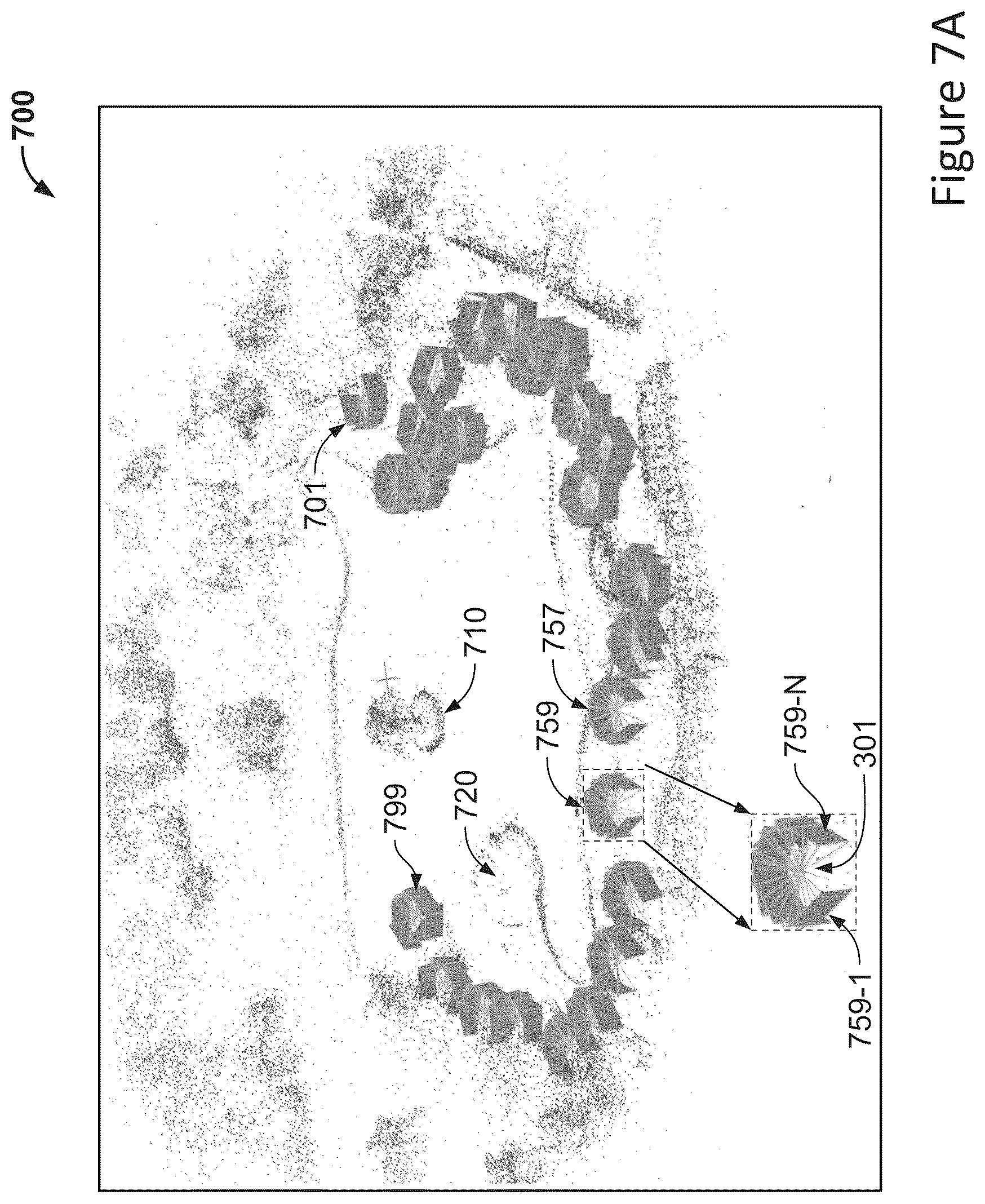 Patent US12309449 Figure 7 – Augmented reality system for viewing an event with multiple coordinate systems and automatically generated model