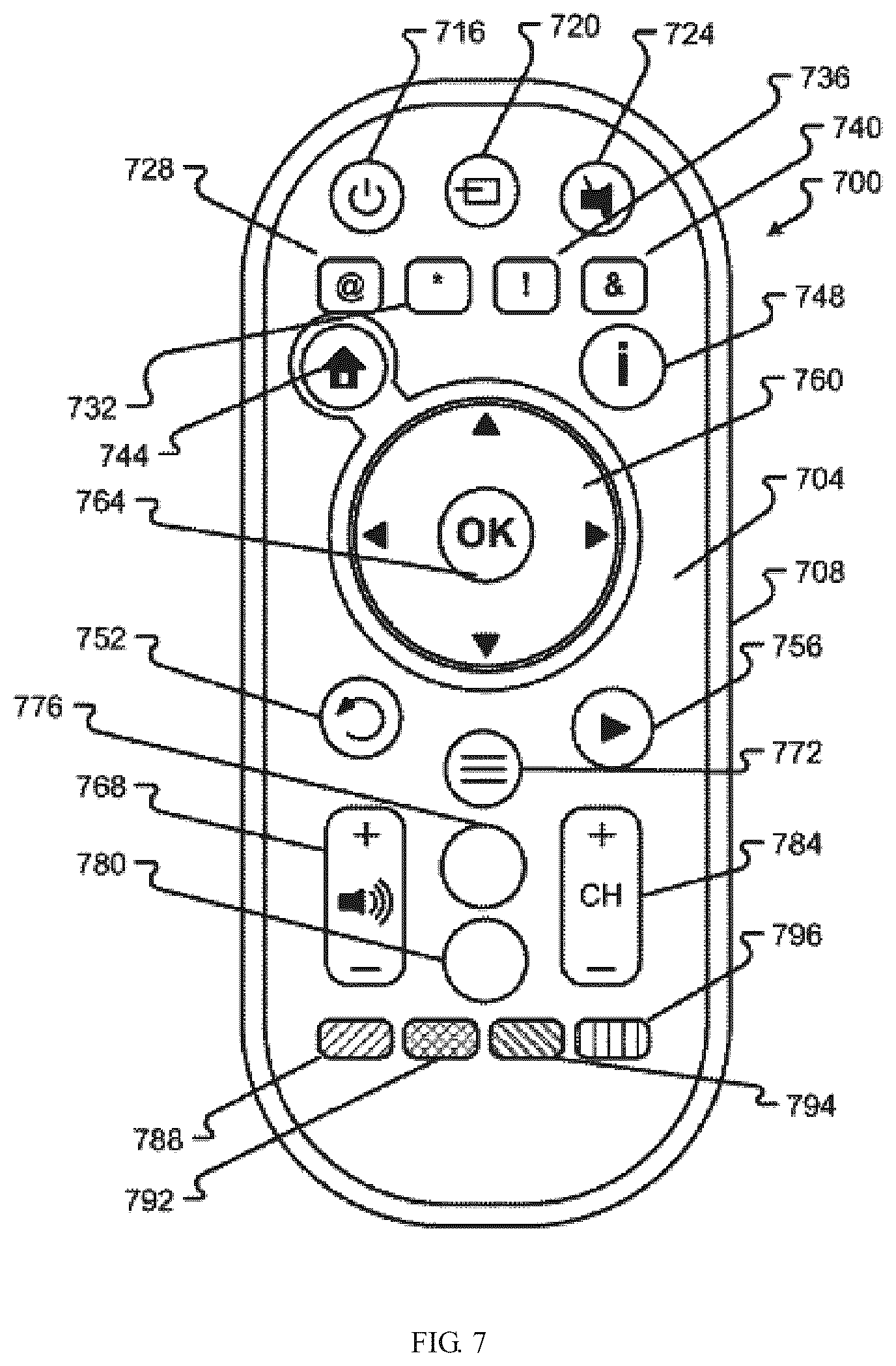 Patent US12309463 Figure 12 – Remote control having hotkeys with dynamically assigned functions