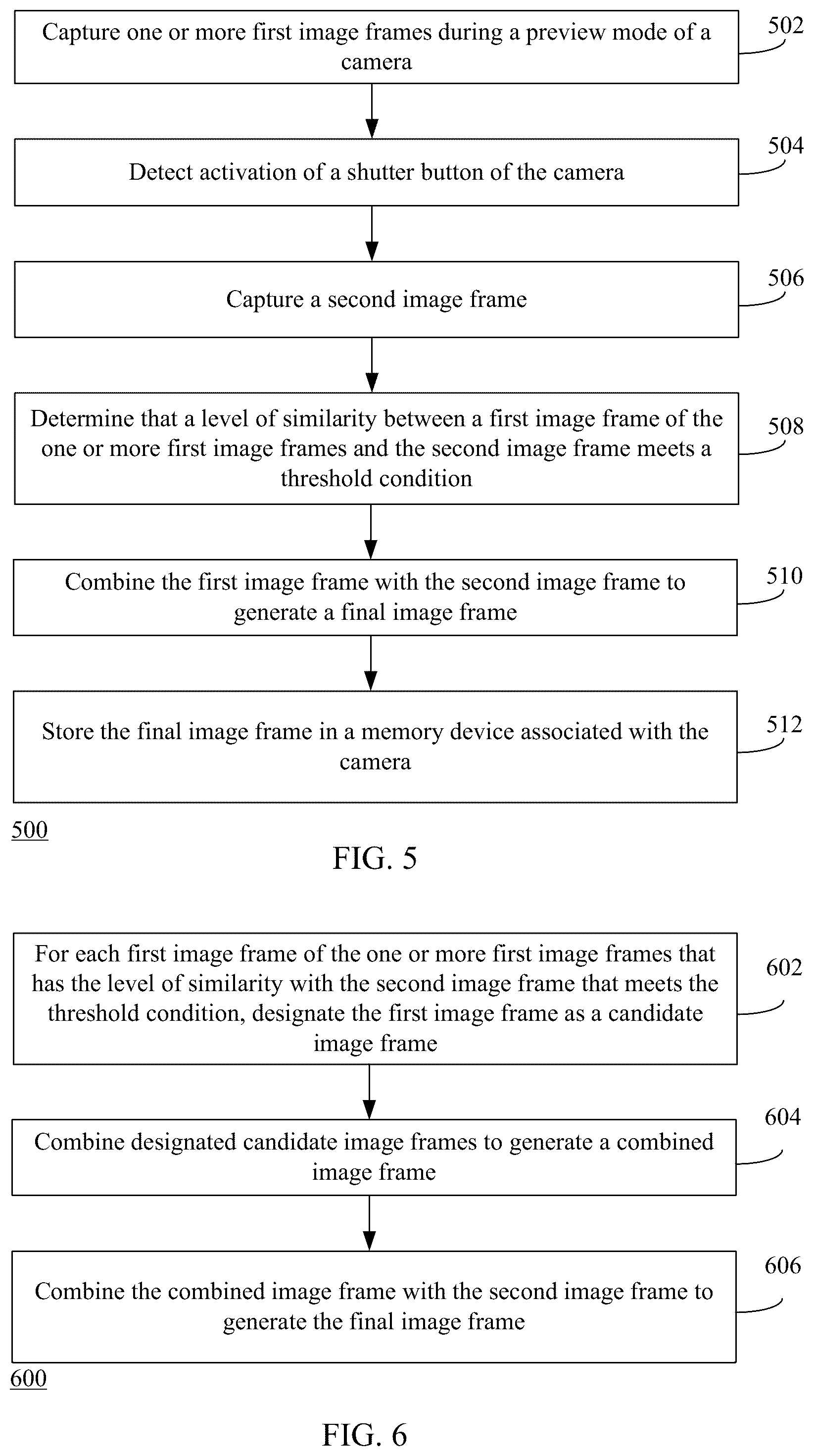 Patent US12309508 Figure 6 – Image frame selection for multi-frame fusion