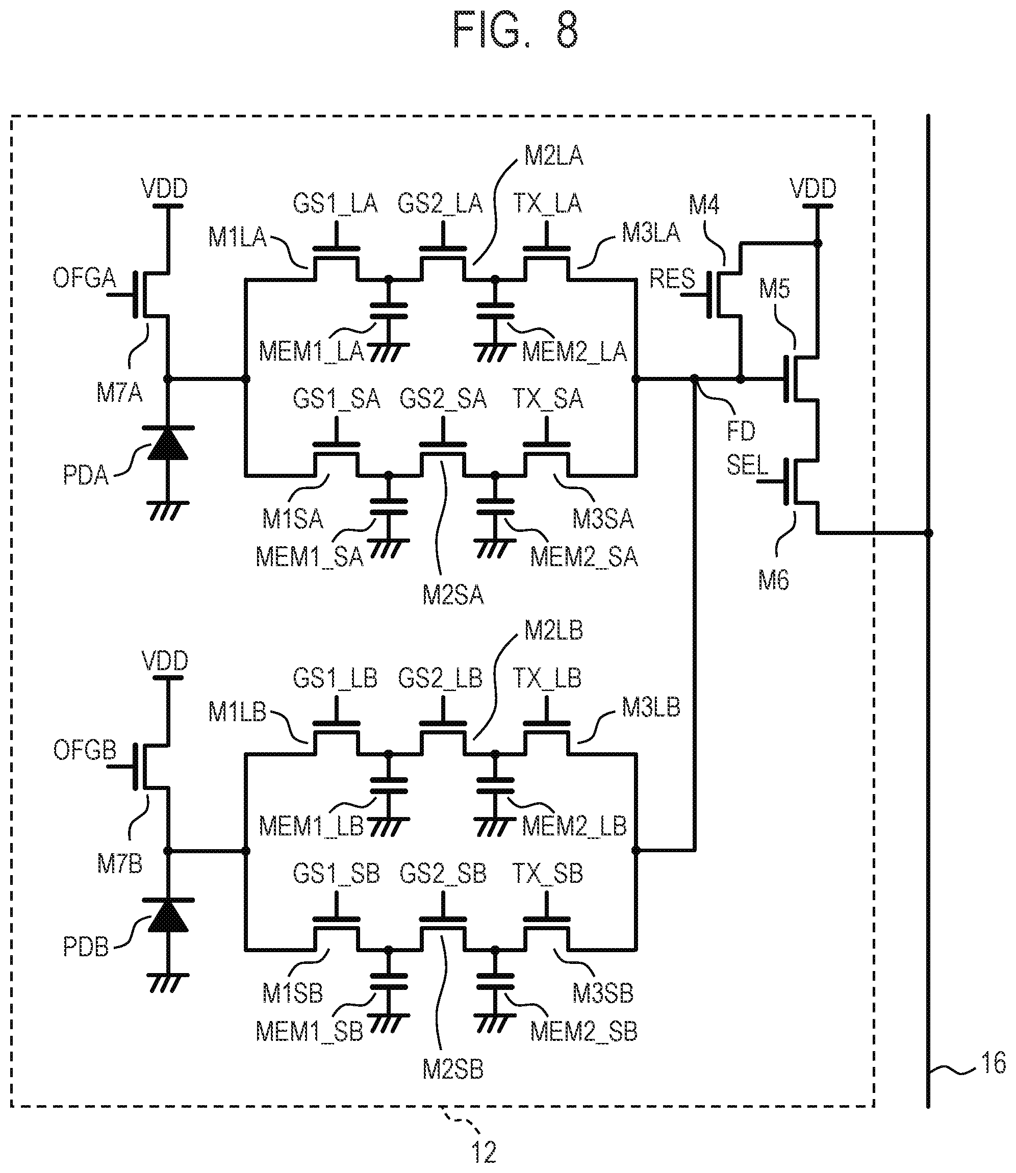 Patent US12309514 Figure 8 – Photoelectric conversion device and method of driving photoelectric conversion device