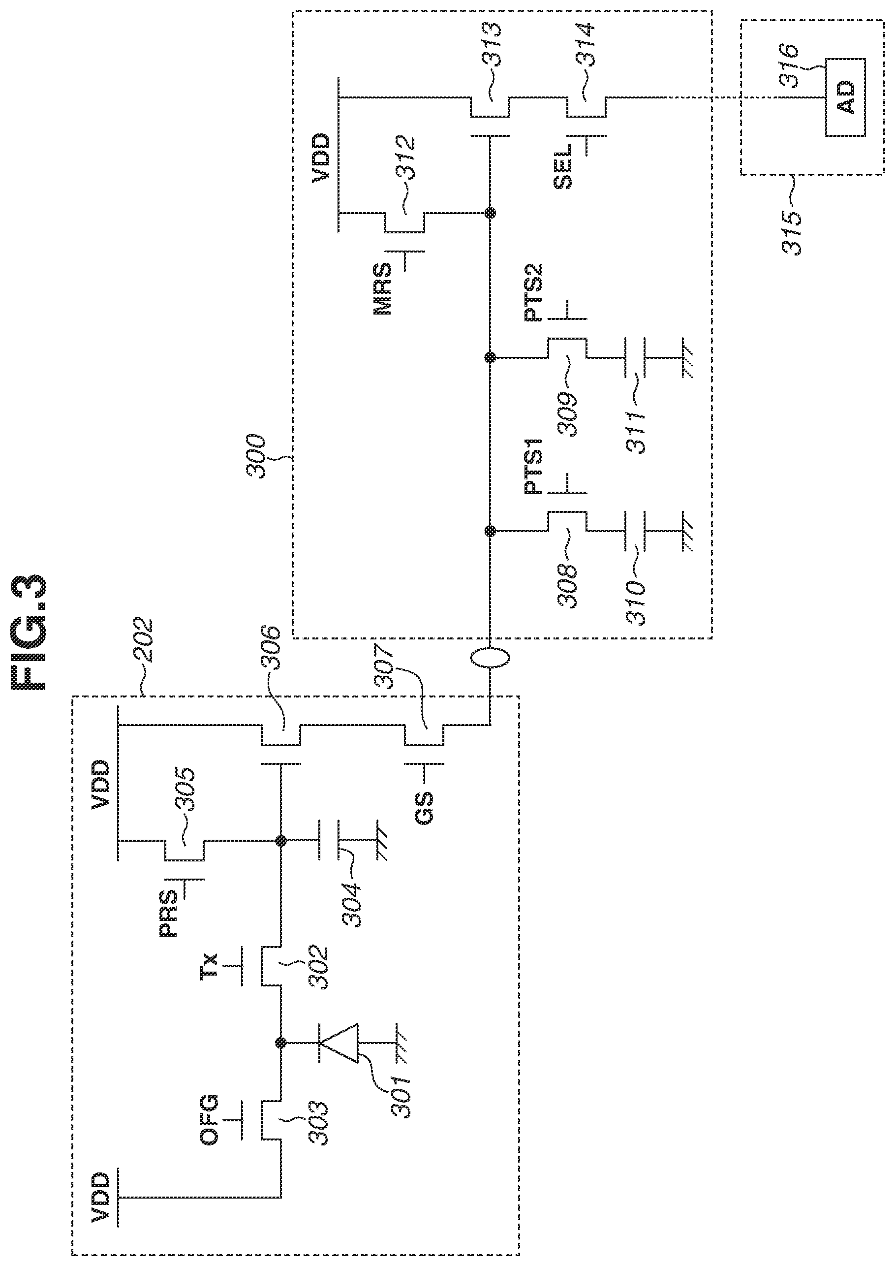 Patent US12309516 Figure 3 – Imaging apparatus having memory including voltage holding circuits