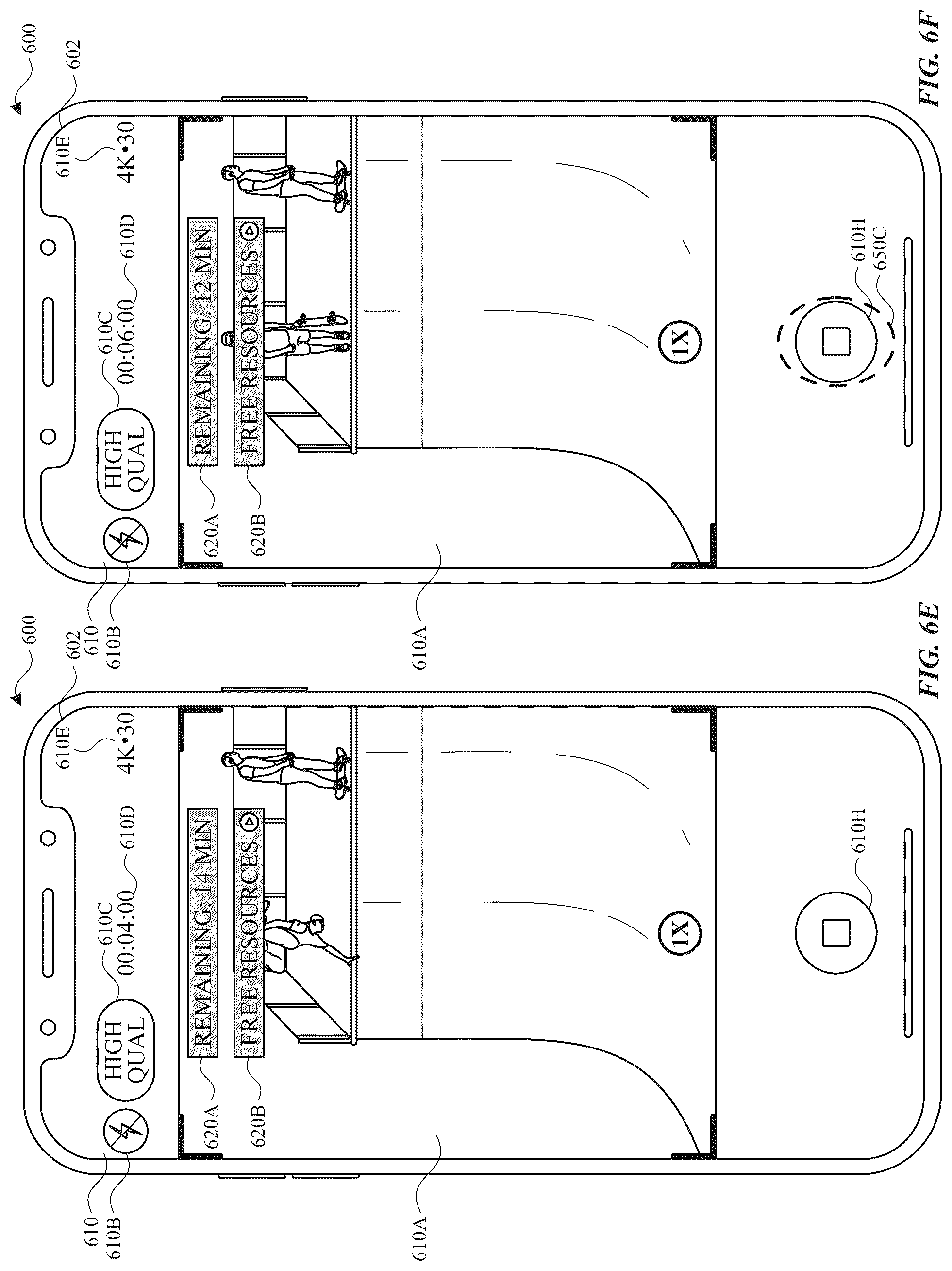 Patent US12309525 Figure 11 – Camera user interface with recording space management