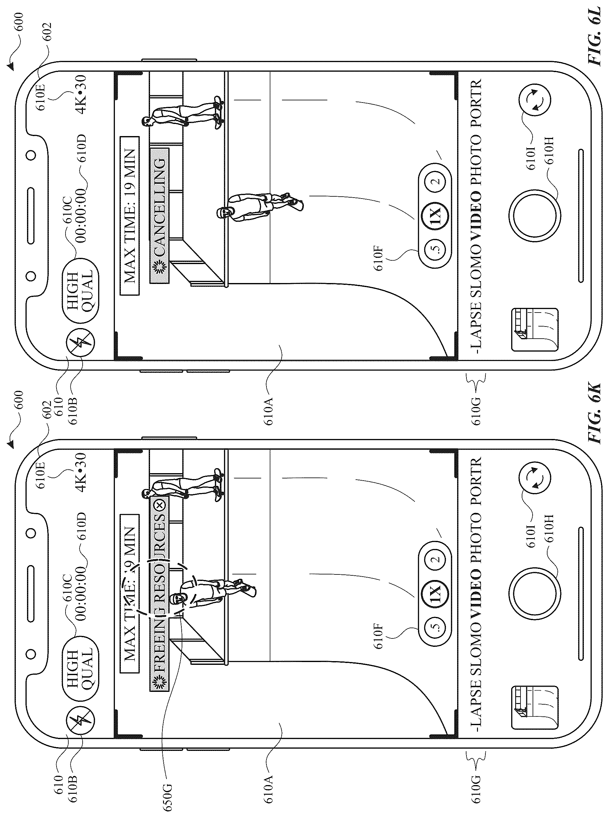Patent US12309525 Figure 14 – Camera user interface with recording space management