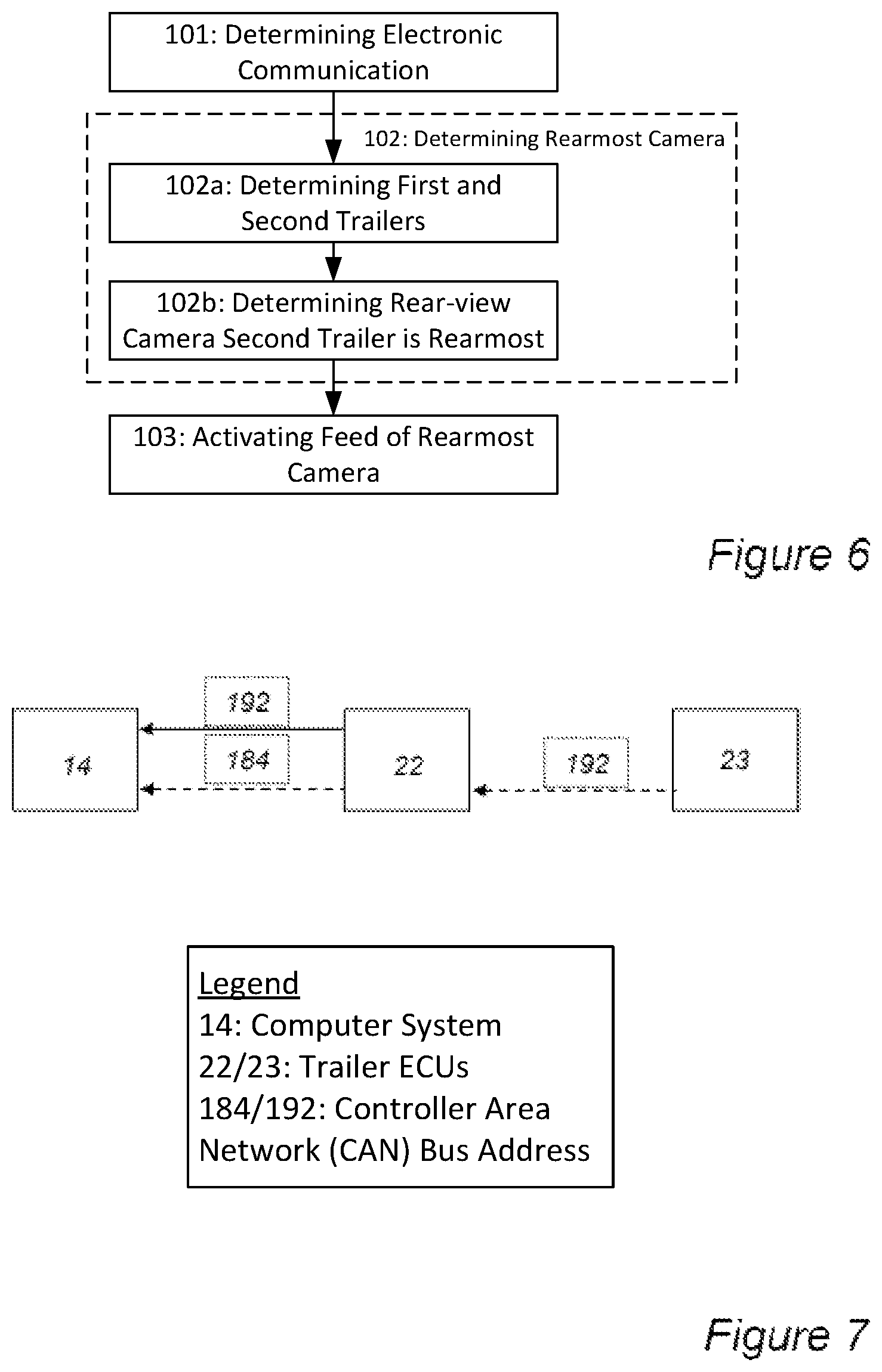 Patent US12309534 Figure 4 – Activation of vehicle convoy rear cameras