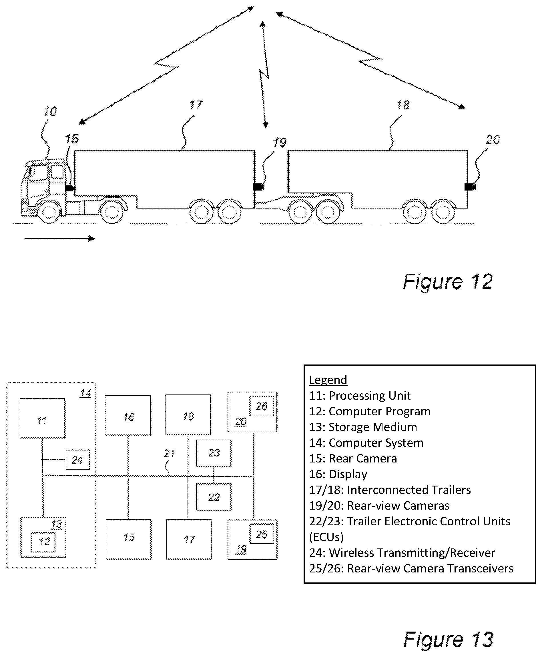 Patent US12309534 Figure 8 – Activation of vehicle convoy rear cameras