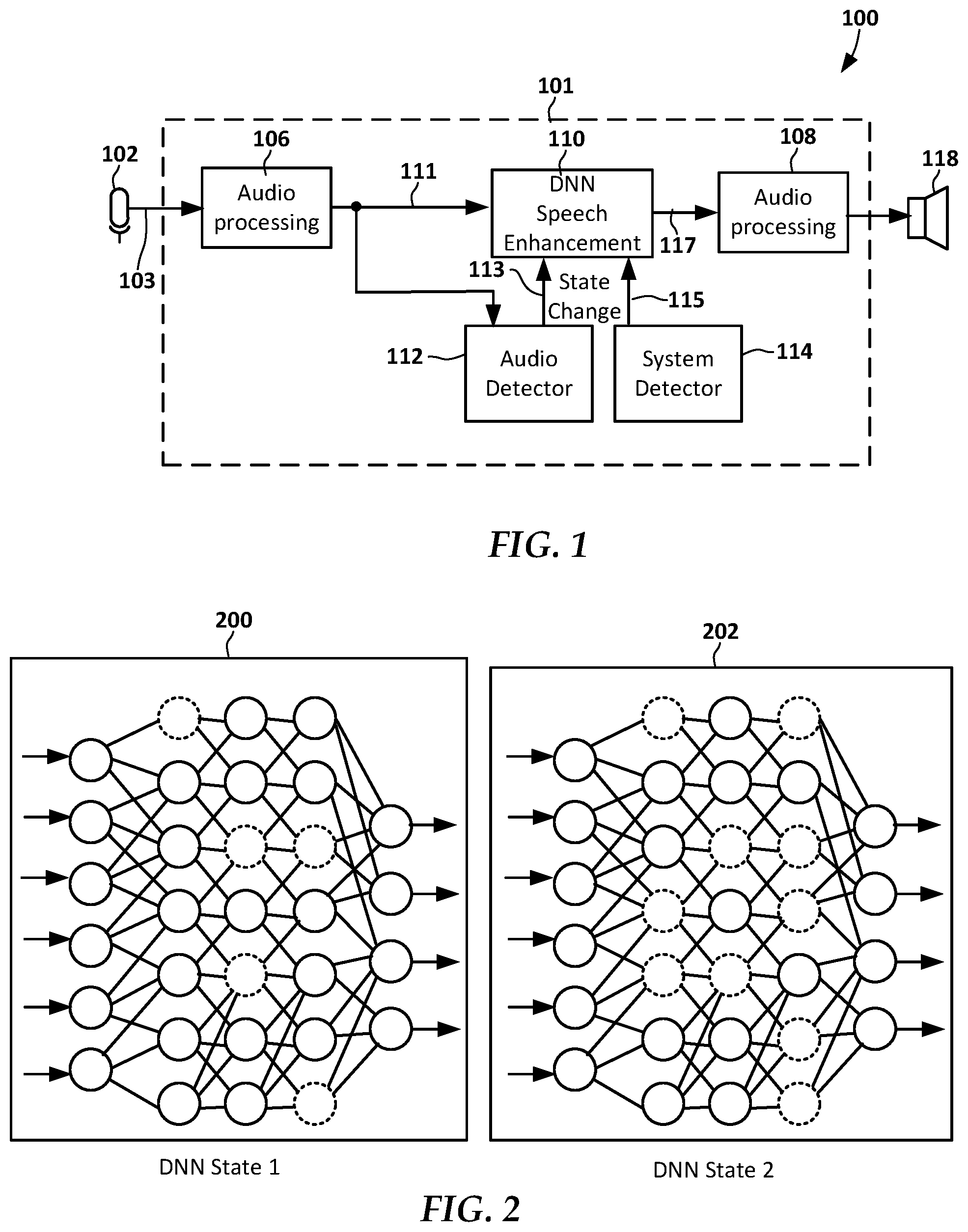 Patent US12309552 Figure 1 – Hearing device with dynamic neural networks for sound enhancement