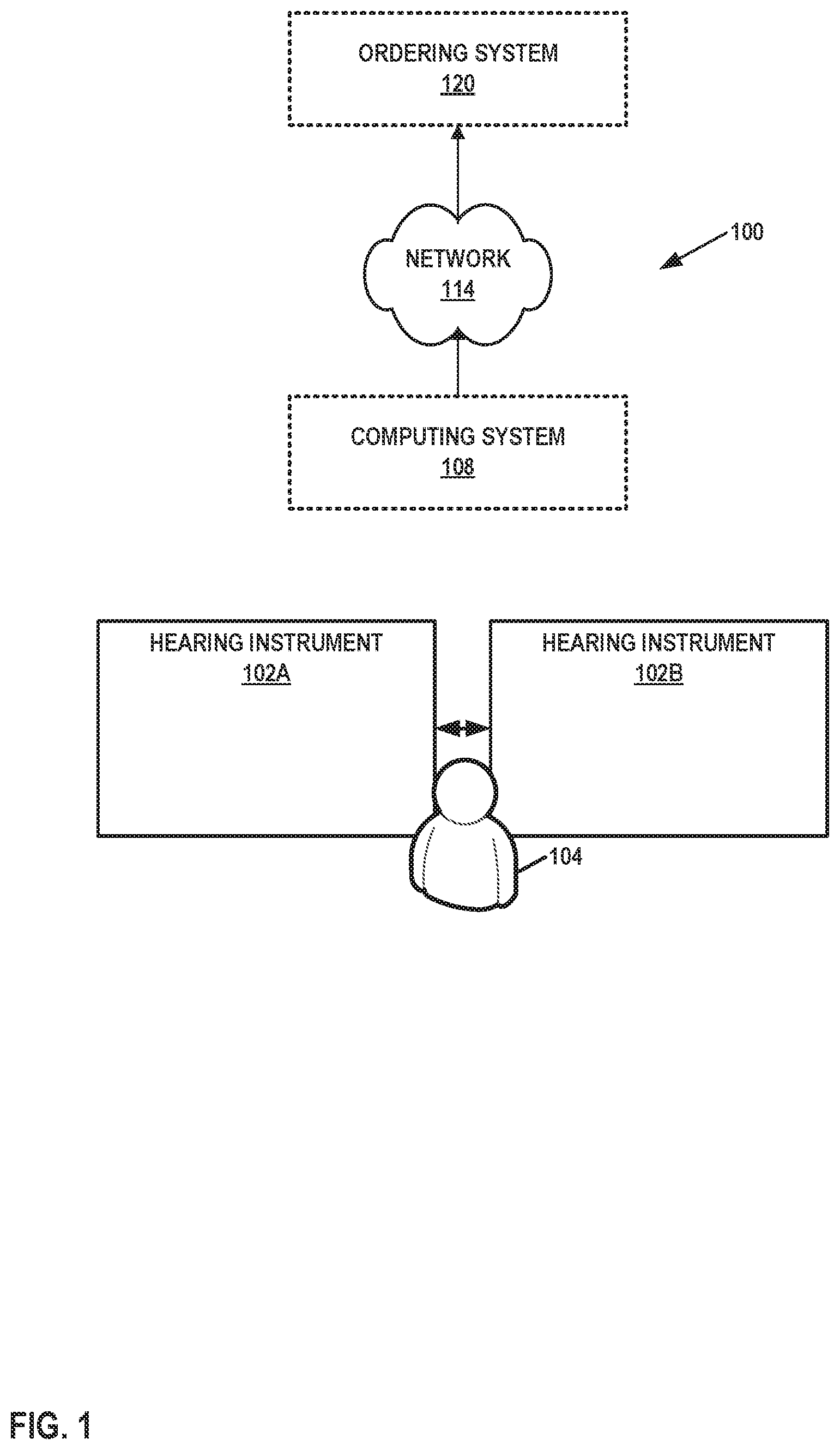 Patent US12309554 — Automatic selection of hearing instrument component size — Figure 1