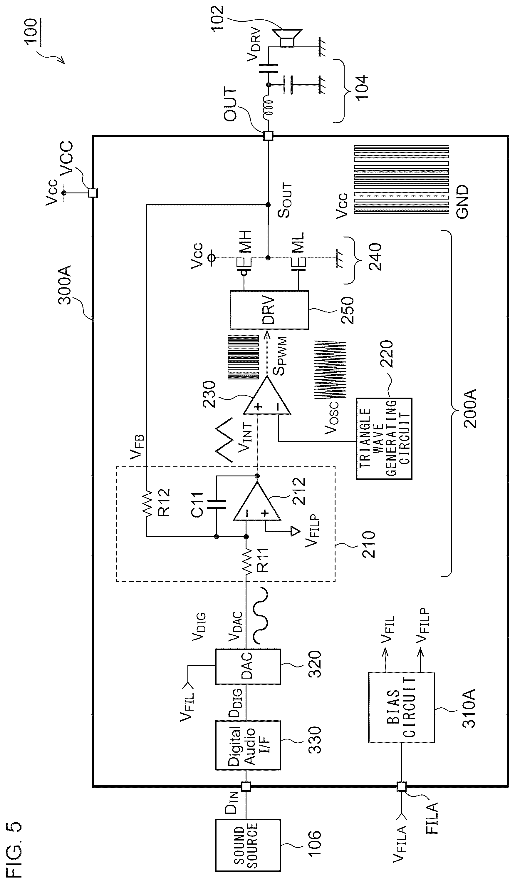 Patent US12309556 Figure 5 – Audio circuit