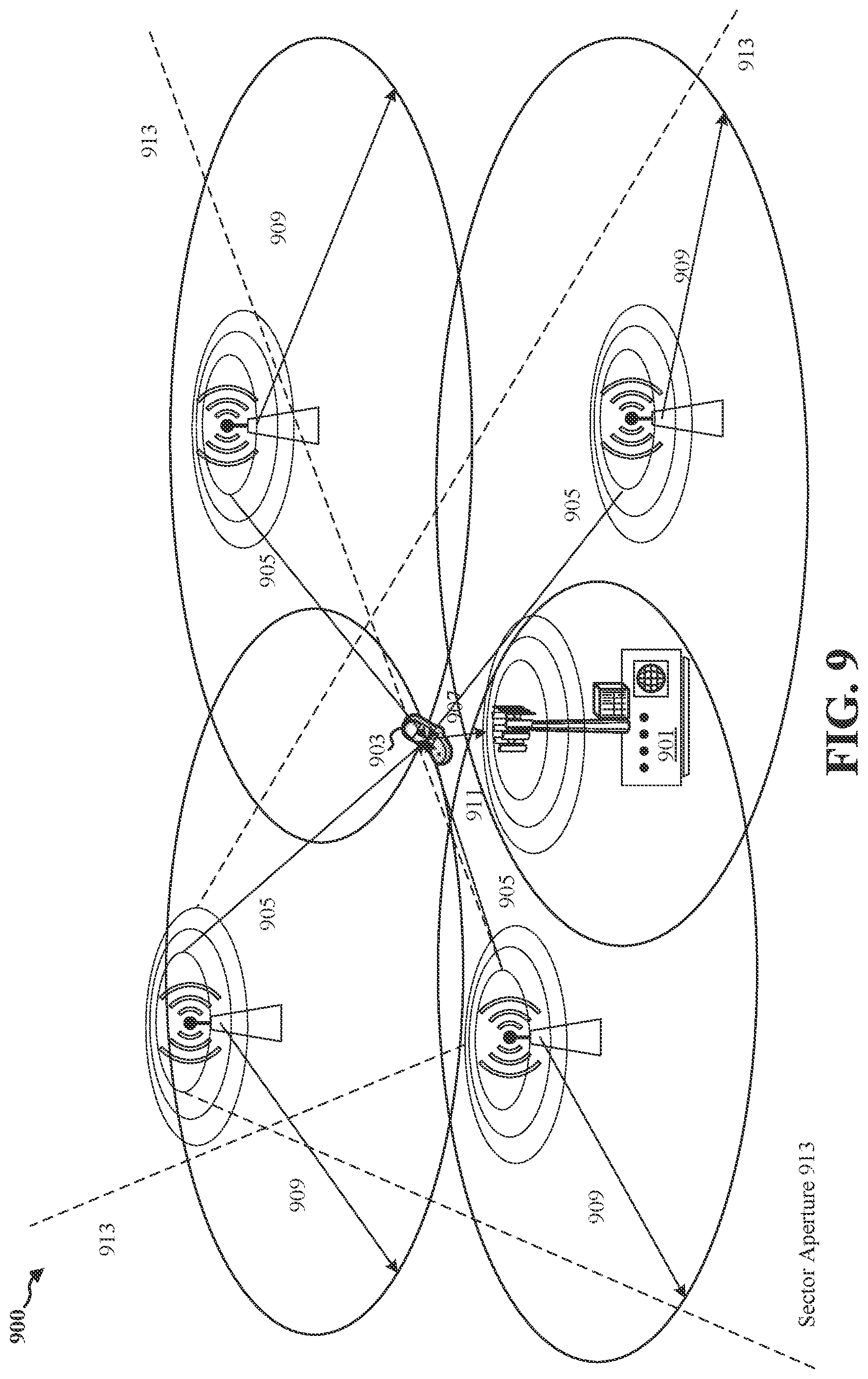 Patent US12309589 Figure 9 – Detecting unauthorized telecommunication devices at a secured facility