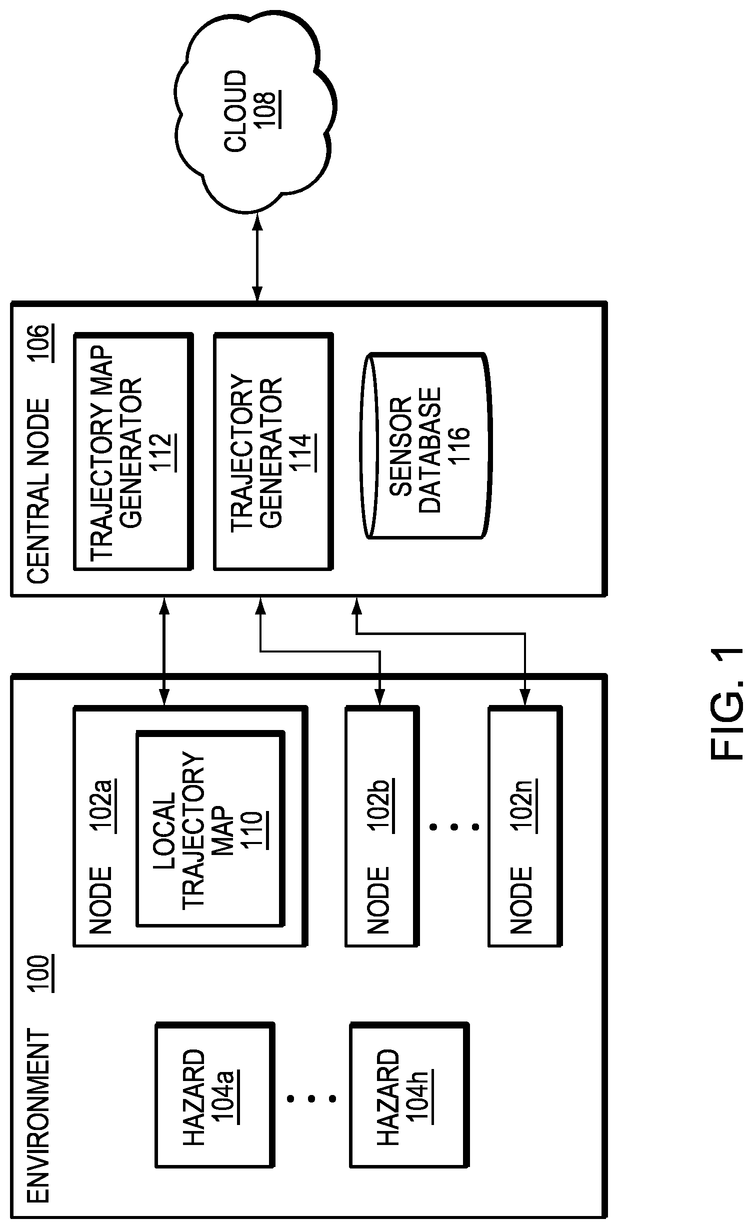 Patent US12309665 Figure 1 – Edge-enabled trajectory map generation