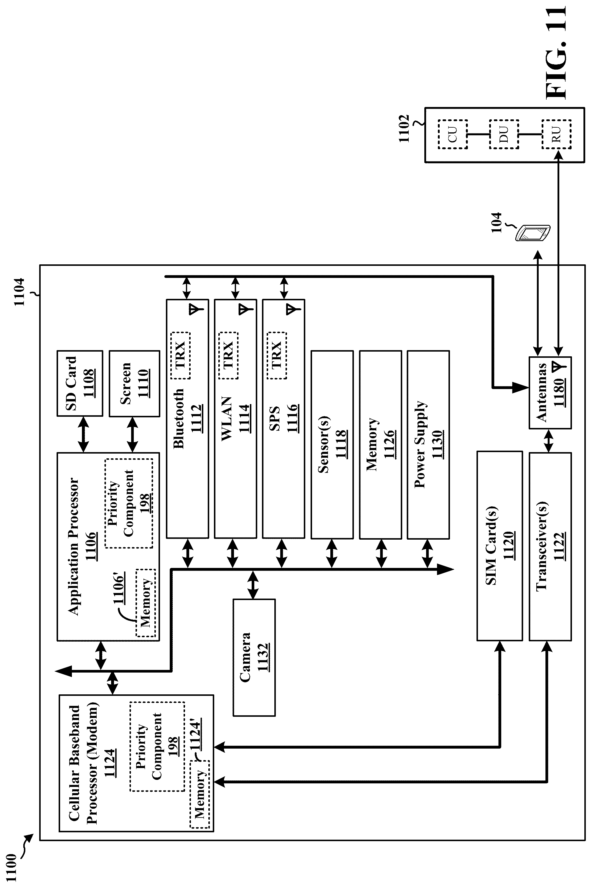 Patent US12309721 Figure 11 – Method for prioritization of synchronization signals for NR-LTE in-band coexistence
