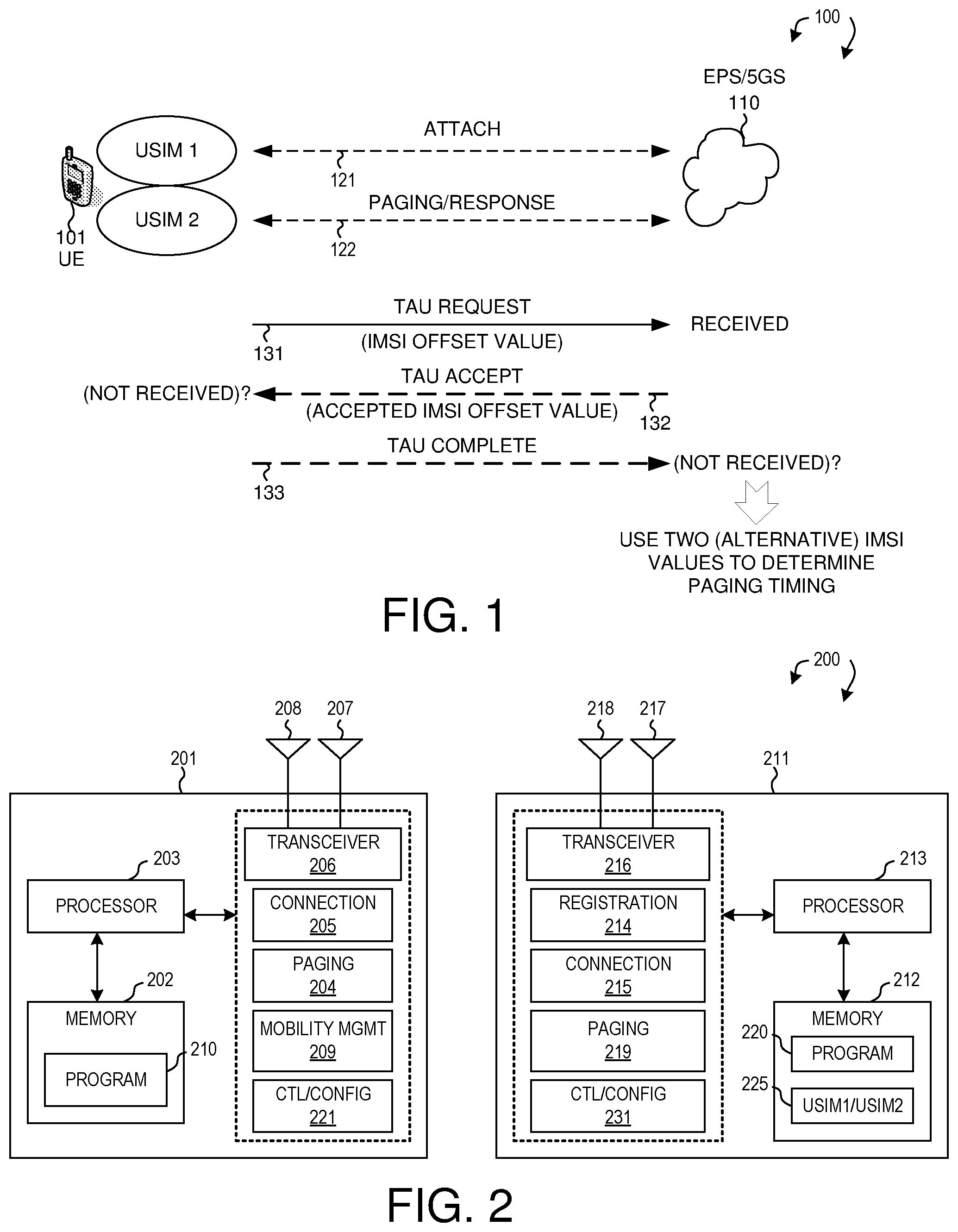 Patent US12309742 Figure 1 – MUSIM IMSI offset value handling for paging timing collision control