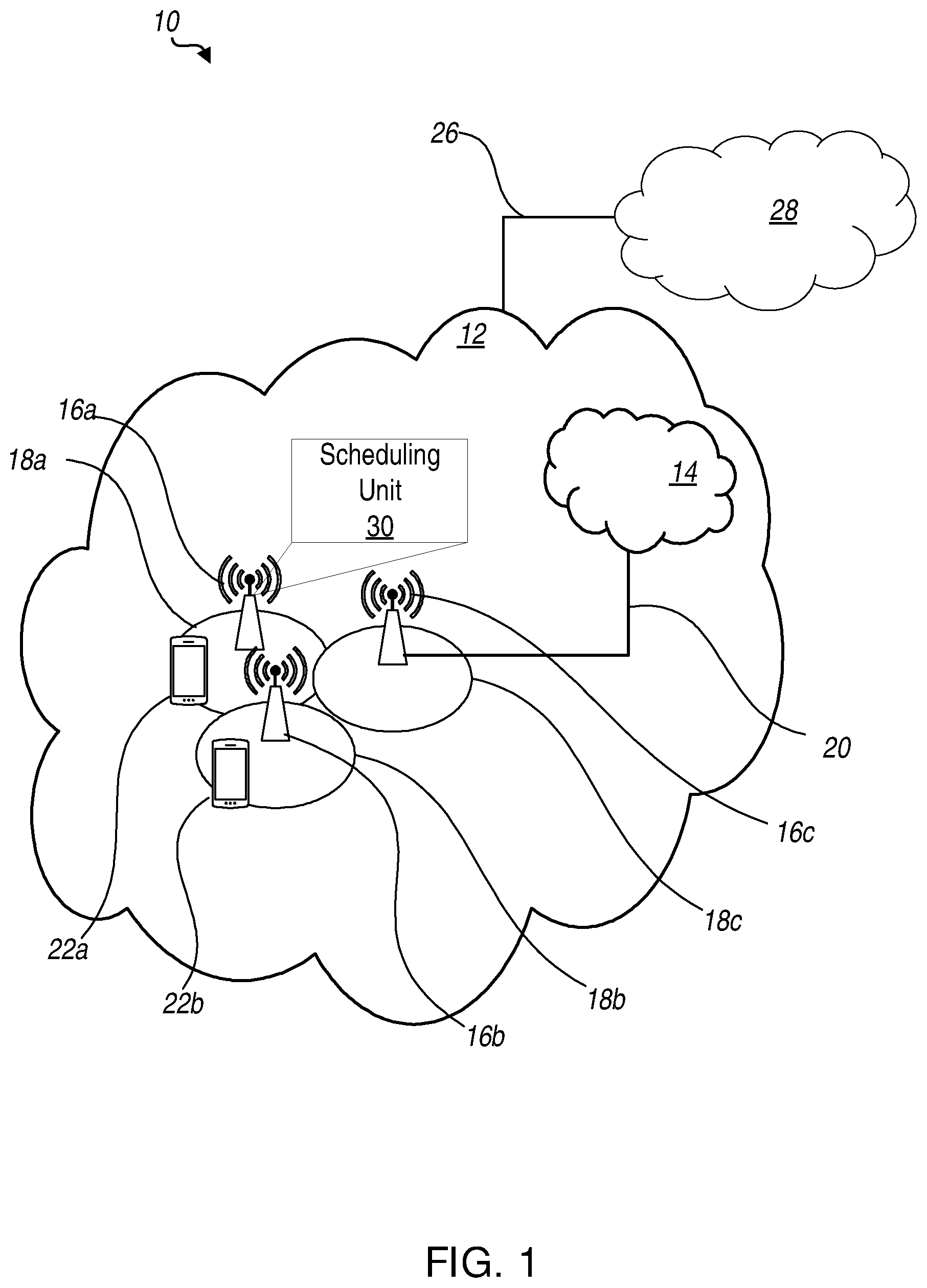Patent US12309771 — Wireless communication uplink prescheduling with guarantees — Figure 1