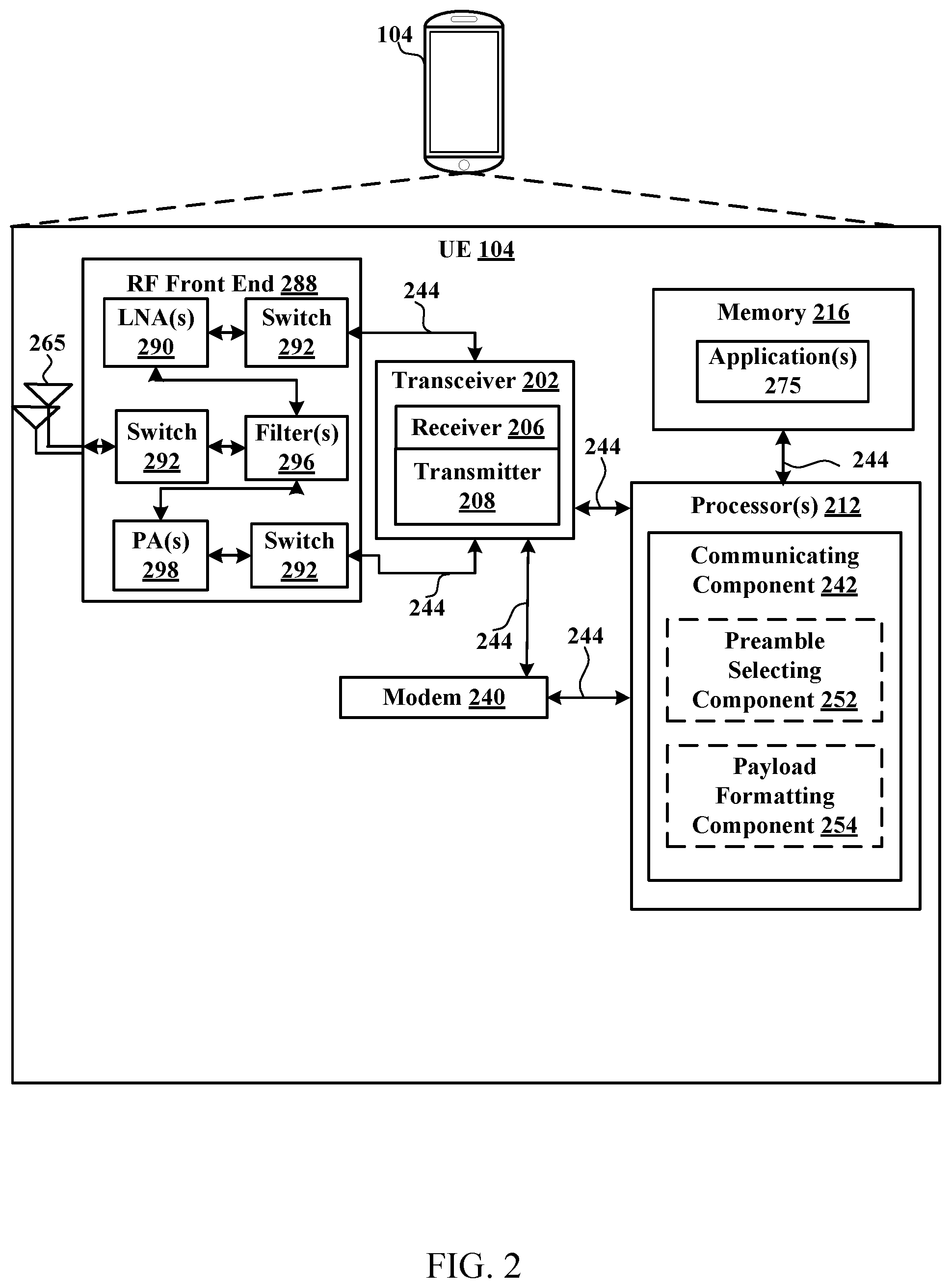 Patent US12309851 Figure 2 – Techniques for selecting random access preambles and payload formats in wireless communications