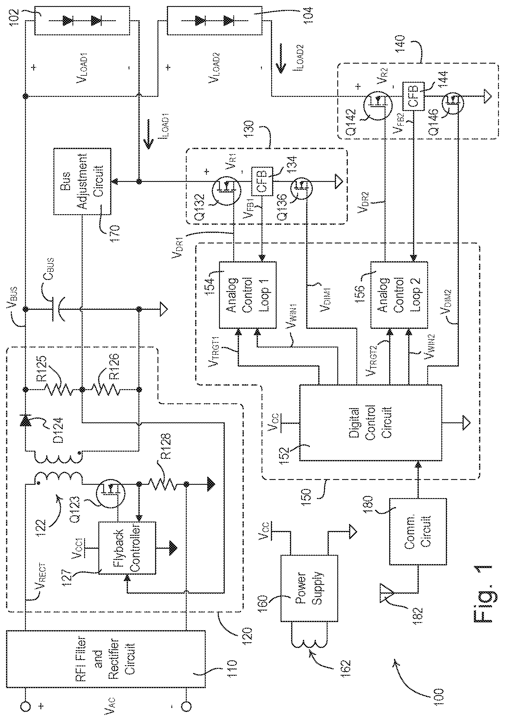 Patent US12309892 Figure 1 – Drive circuit for a light-emitting diode light source