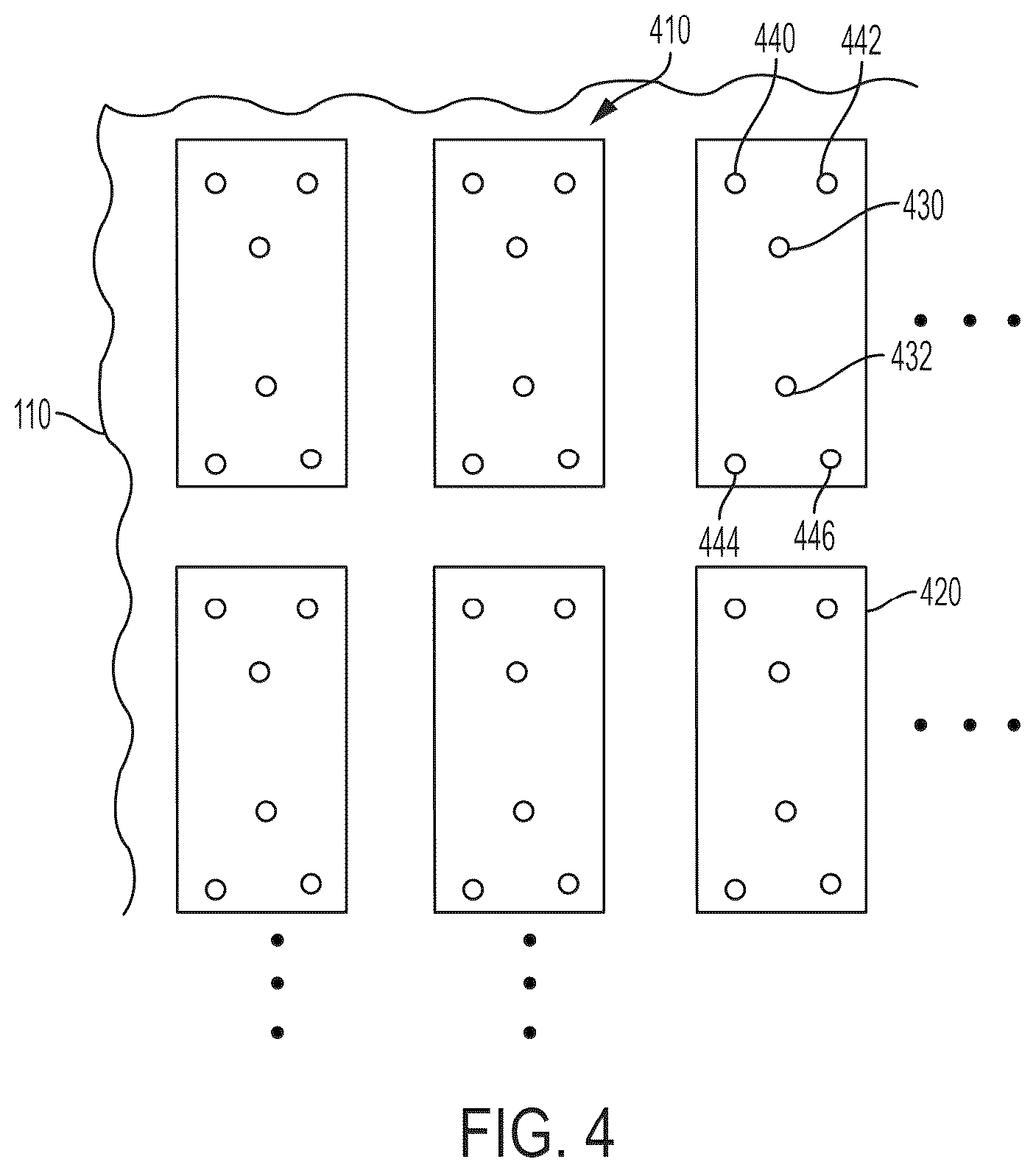 Patent US12309915 Figure 4 – Mating backplane for high speed, high density electrical connector