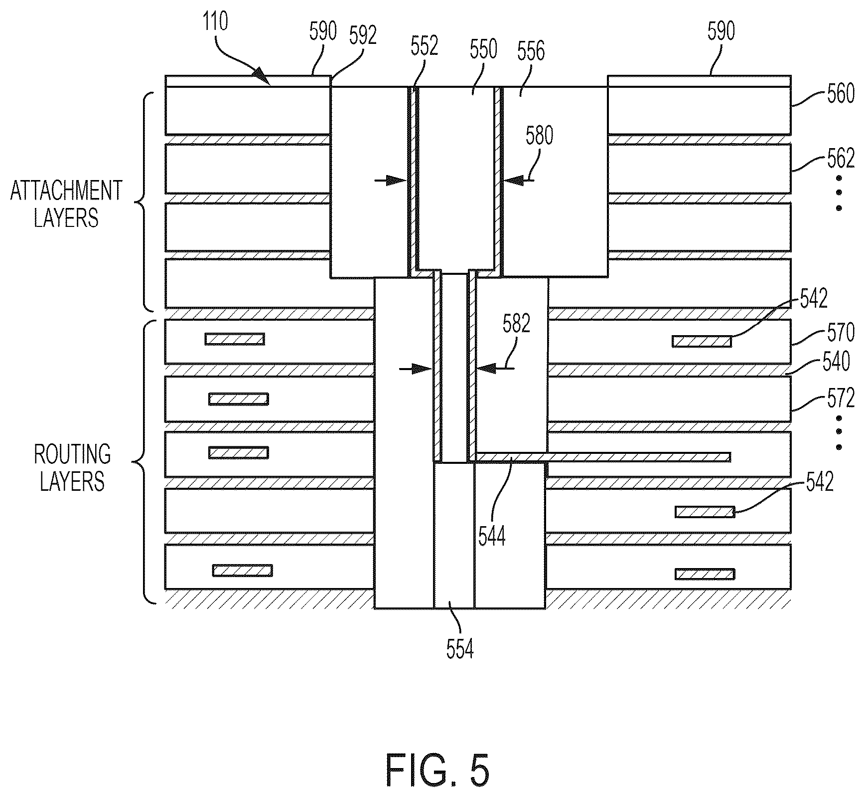 Patent US12309915 Figure 5 – Mating backplane for high speed, high density electrical connector