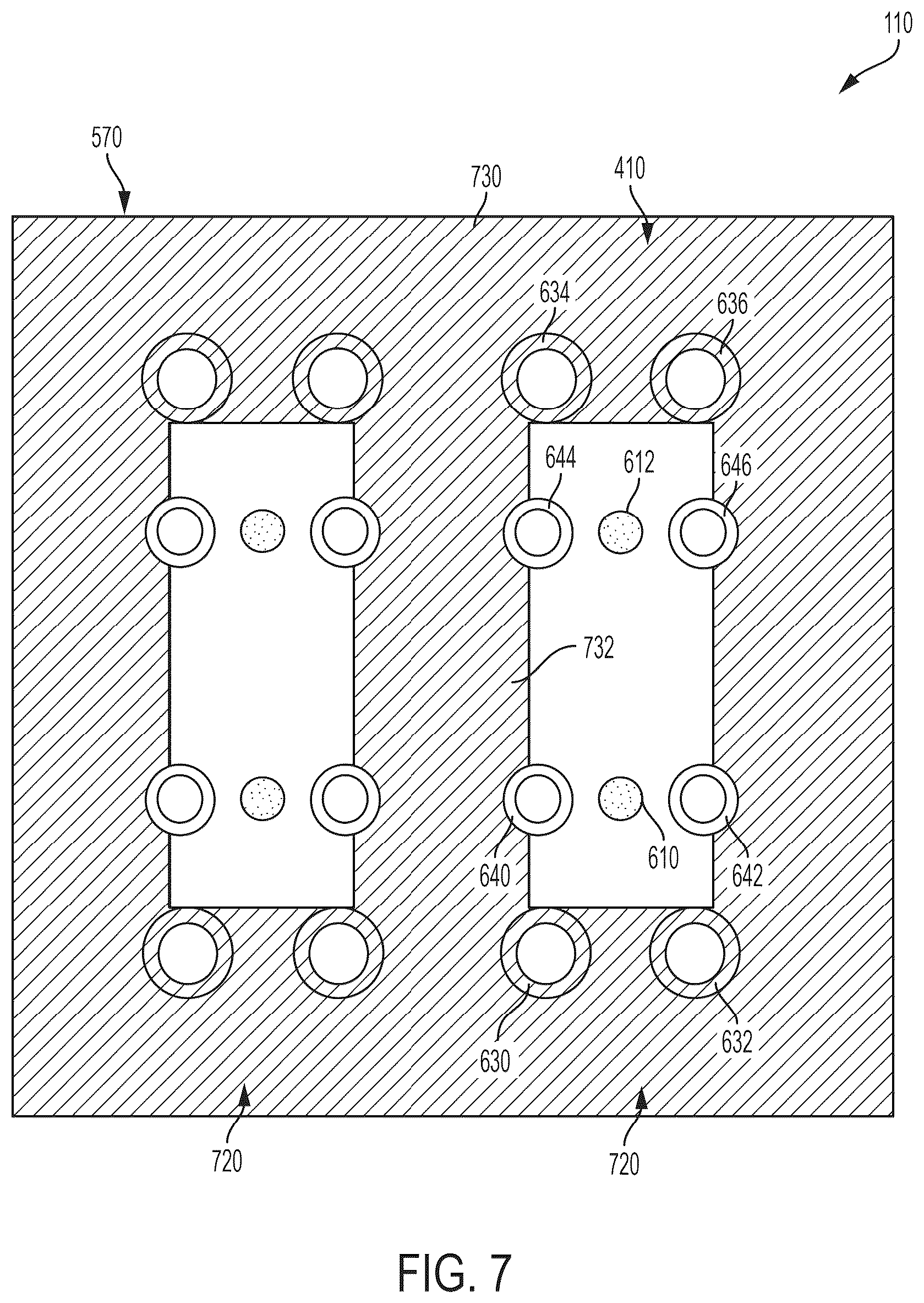 Patent US12309915 Figure 7 – Mating backplane for high speed, high density electrical connector