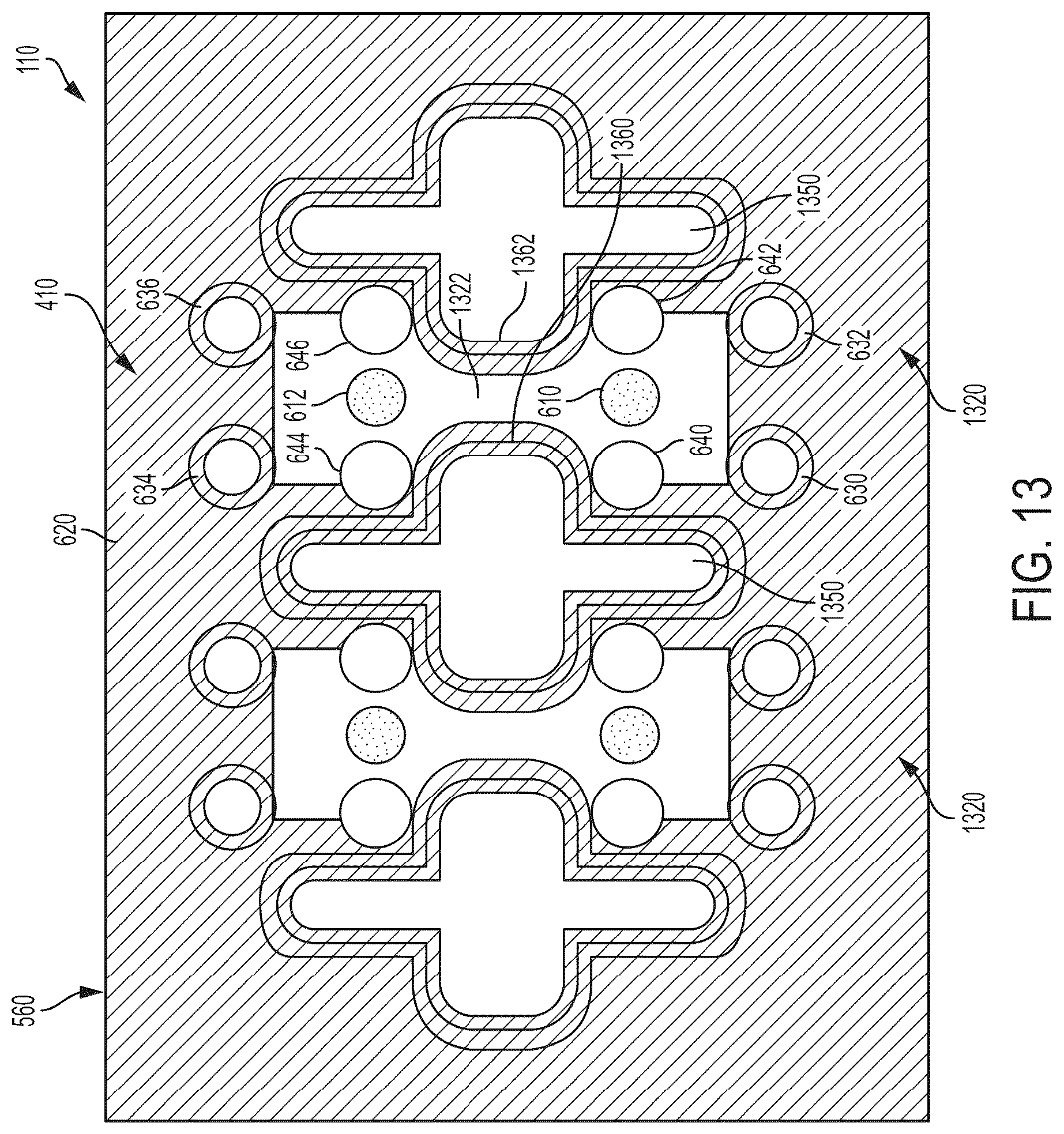 Patent US12309915 Figure 13 – Mating backplane for high speed, high density electrical connector