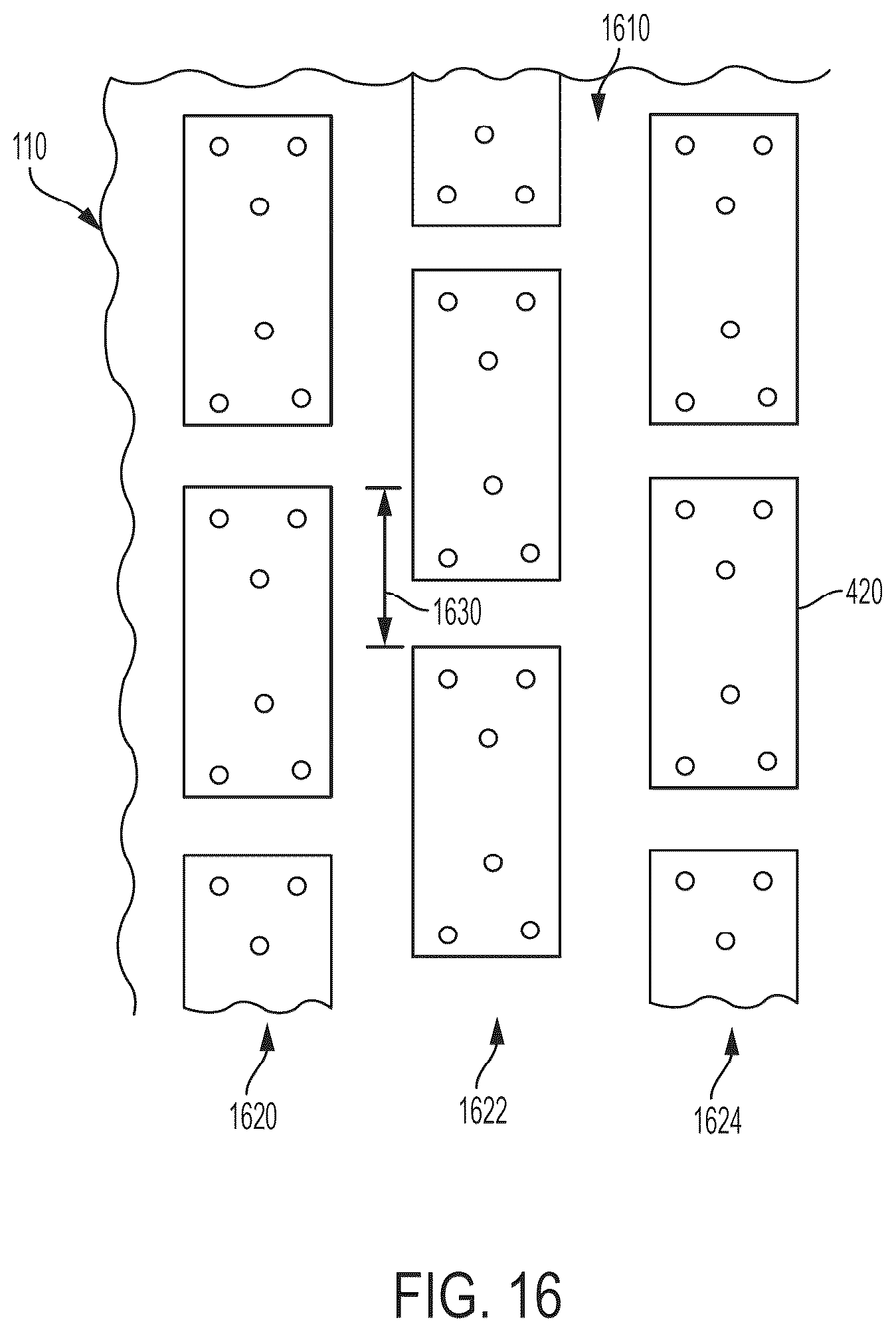 Patent US12309915 Figure 16 – Mating backplane for high speed, high density electrical connector