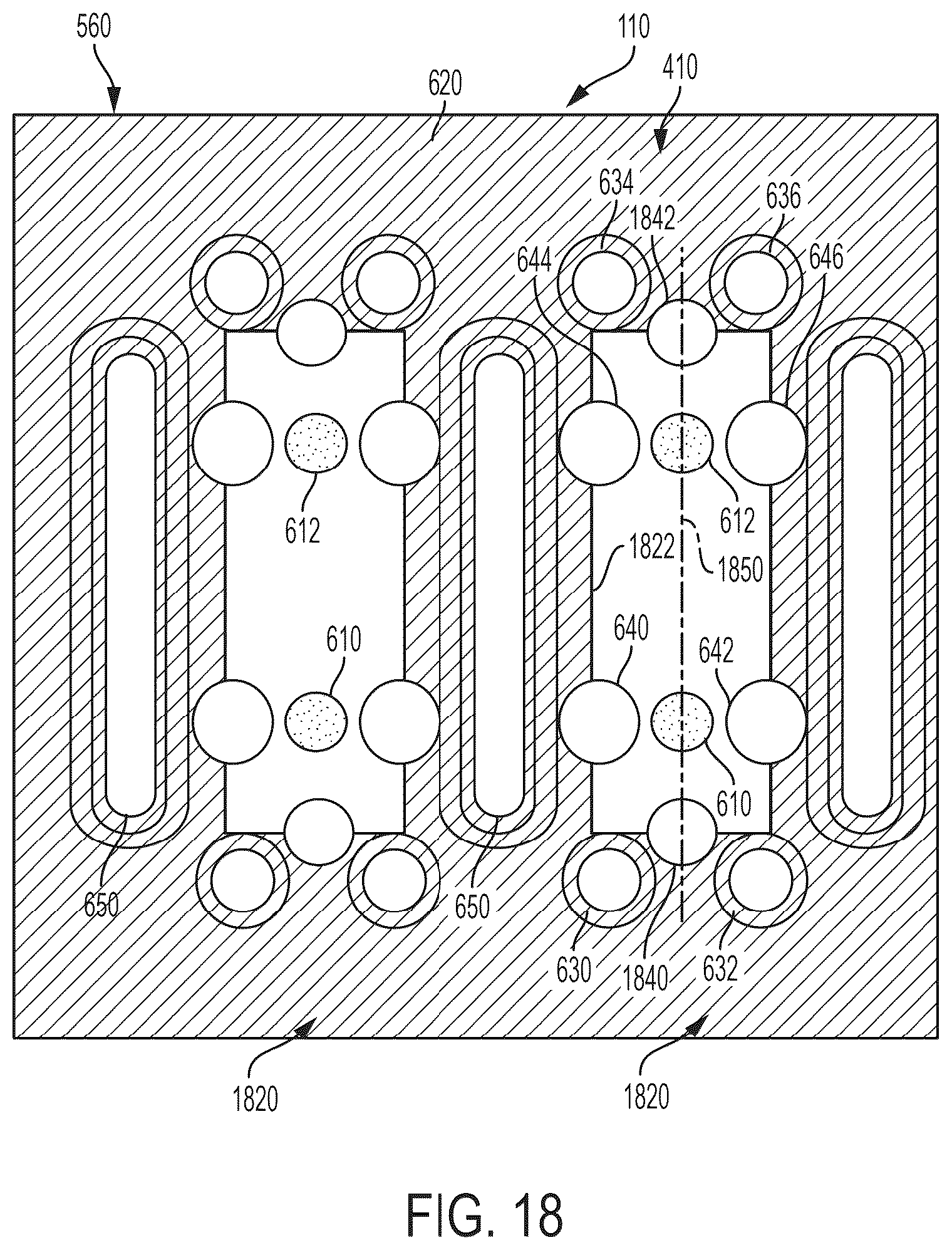 Patent US12309915 Figure 18 – Mating backplane for high speed, high density electrical connector