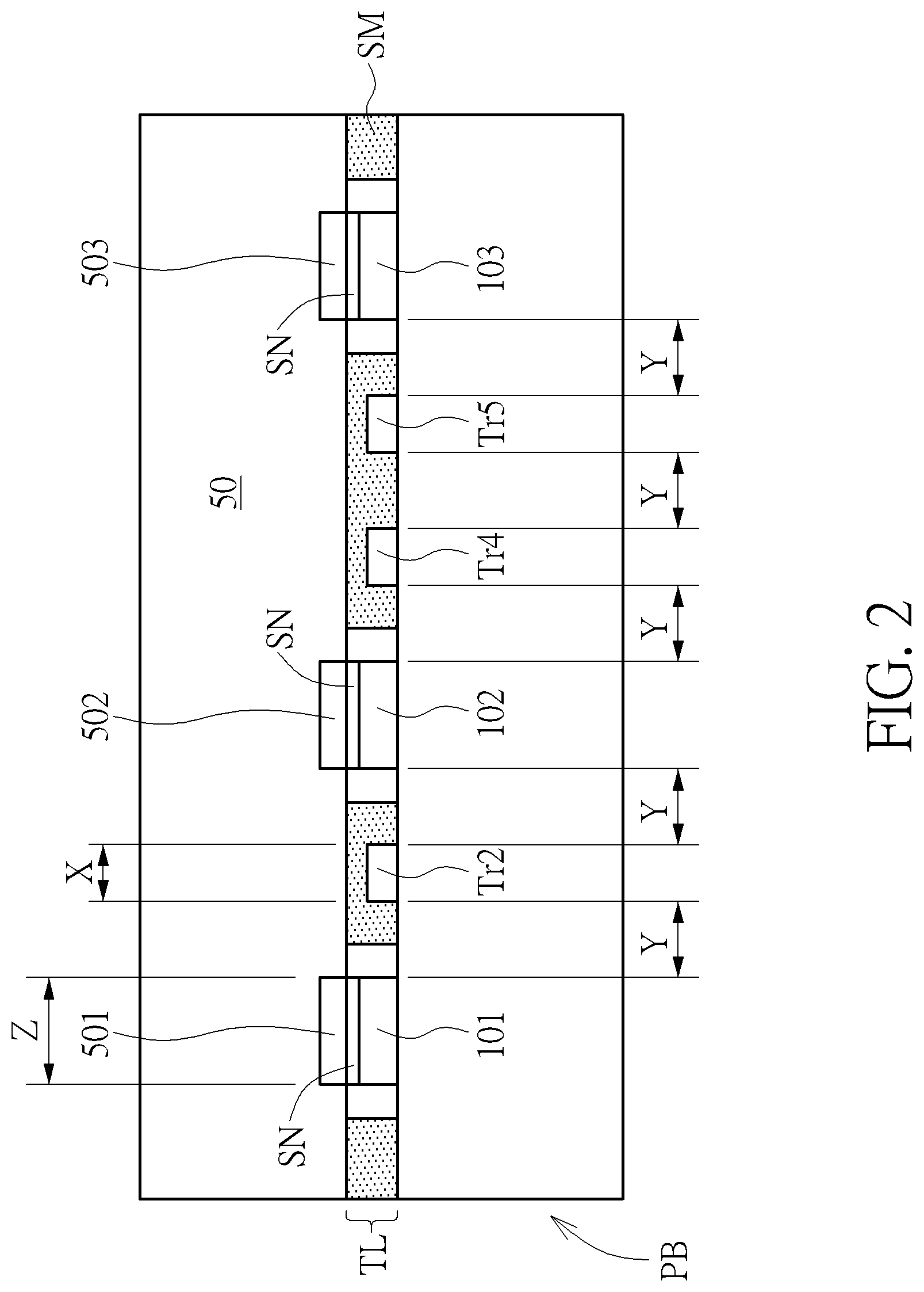 Patent US12309921 Figure 2 – Board-level pad pattern for multi-row QFN packages
